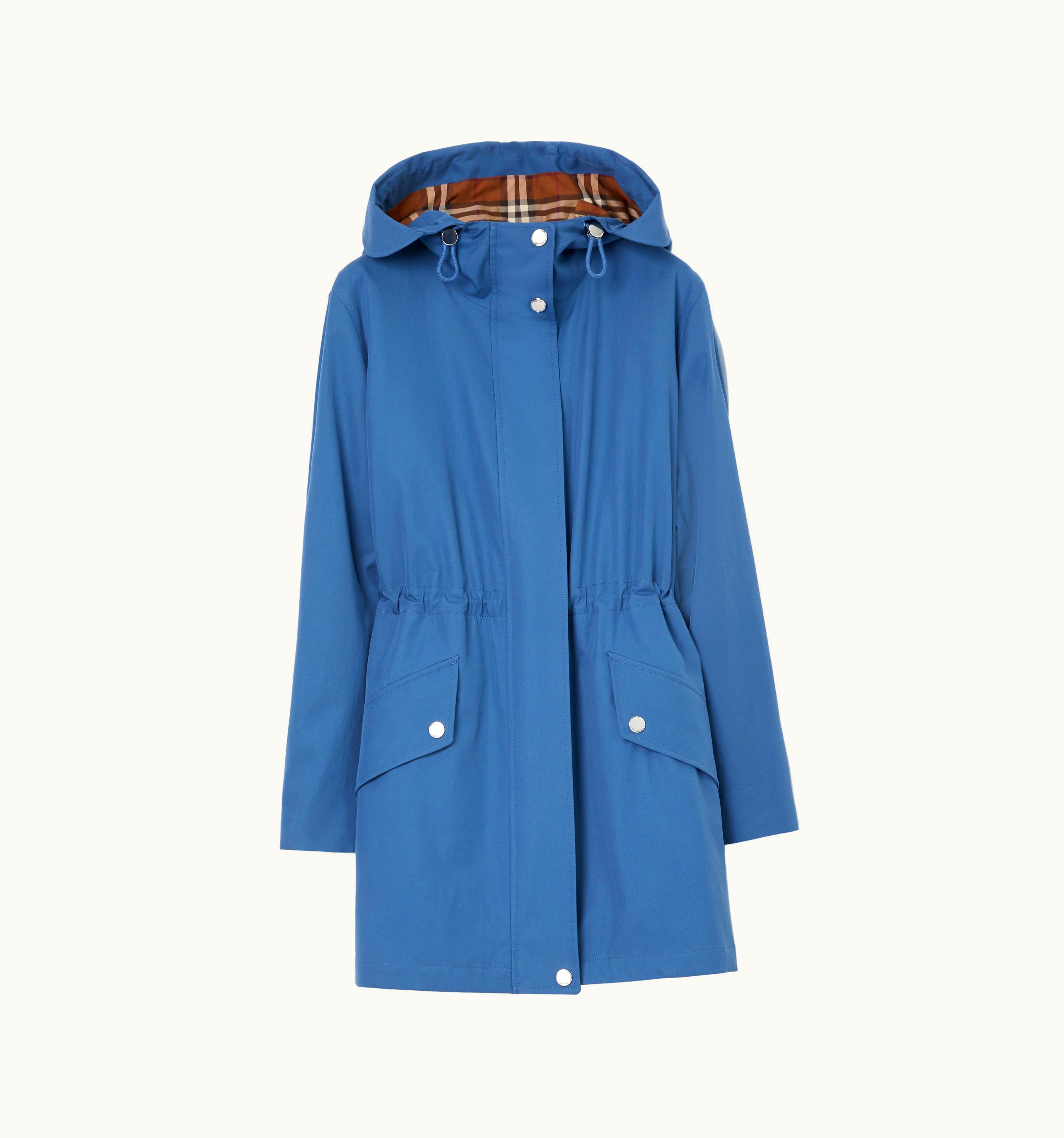 Burberry Burberry Tropical Gabardine Hooded Parka In Muted Navy - Women UZ0139804