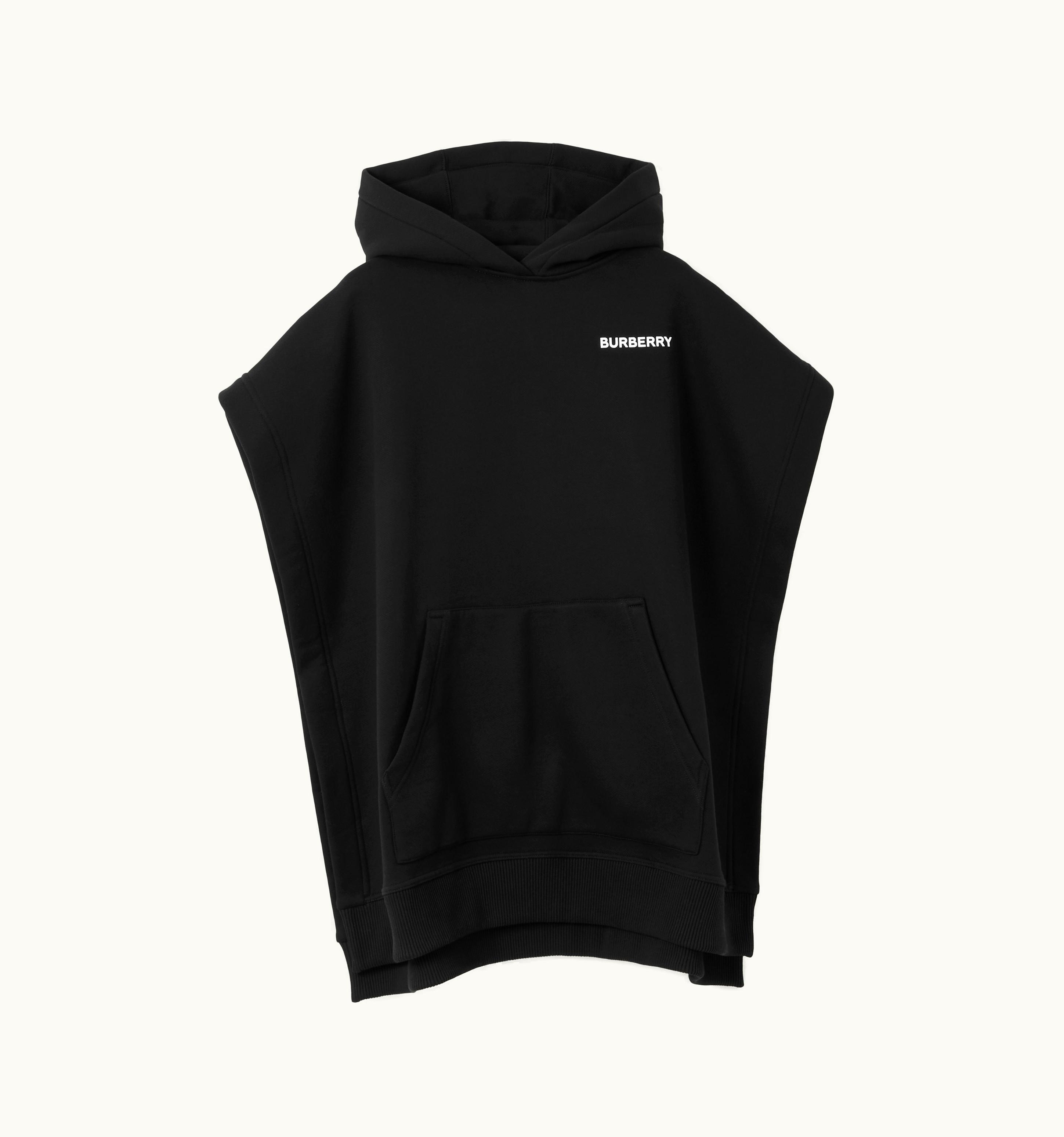 Burberry Burberry Coordinates Print Cotton Blend Hooded Poncho In Black UZ0139815