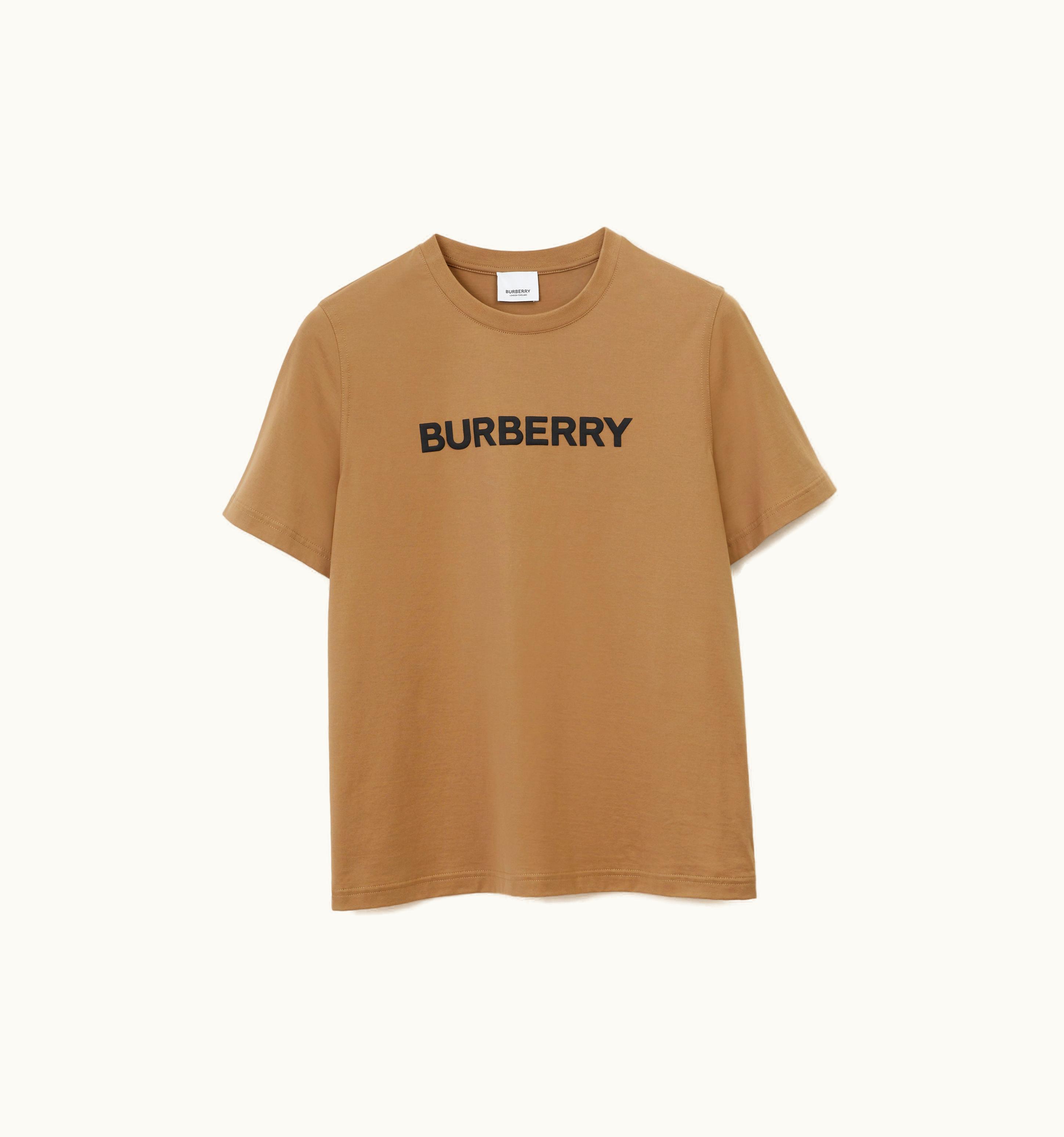 Burberry Burberry Logo Print Cotton T-Shirt In Camel - Women