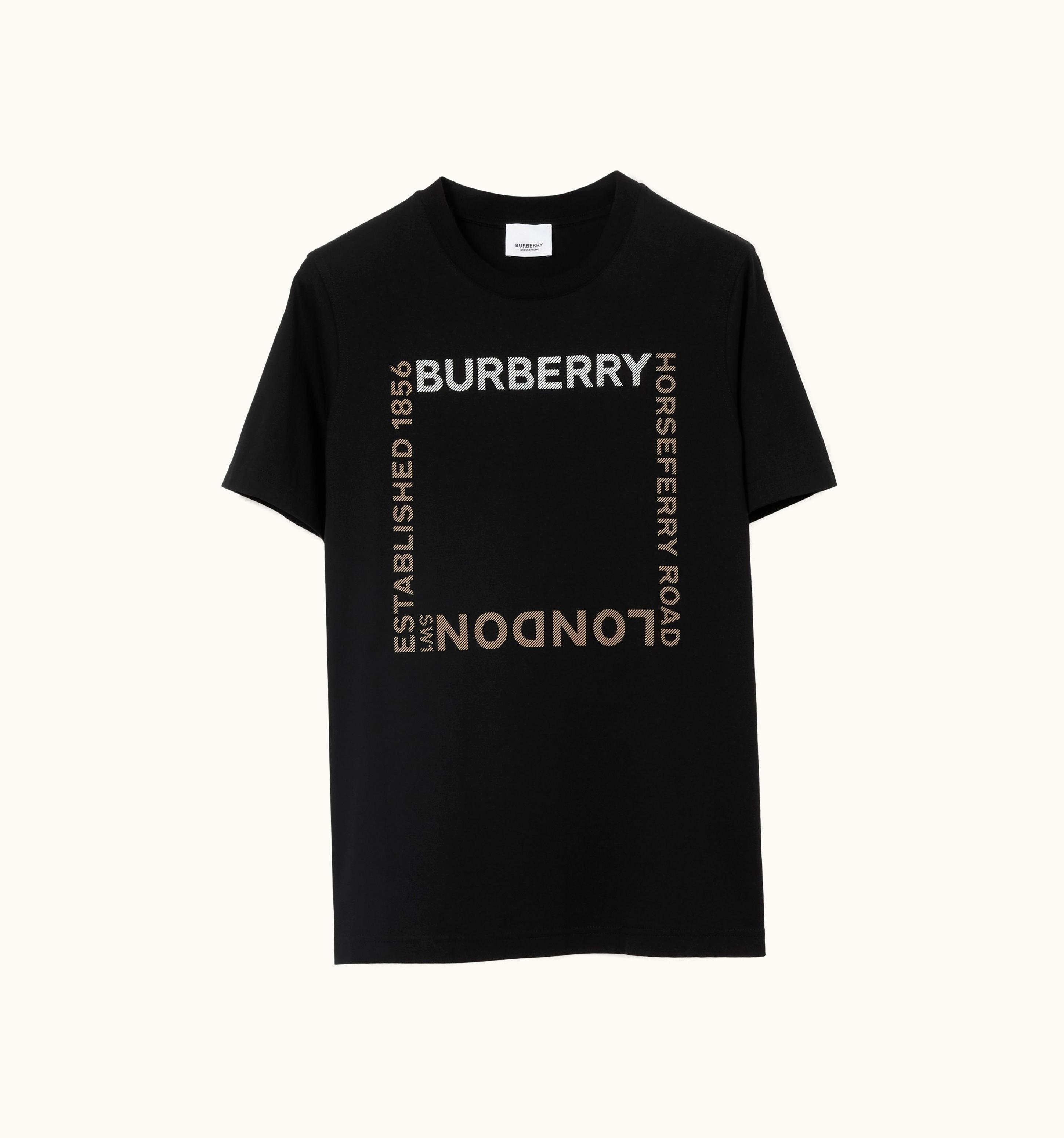 Burberry Burberry Horseferry Square Print Cotton T-Shirt In Black - Women