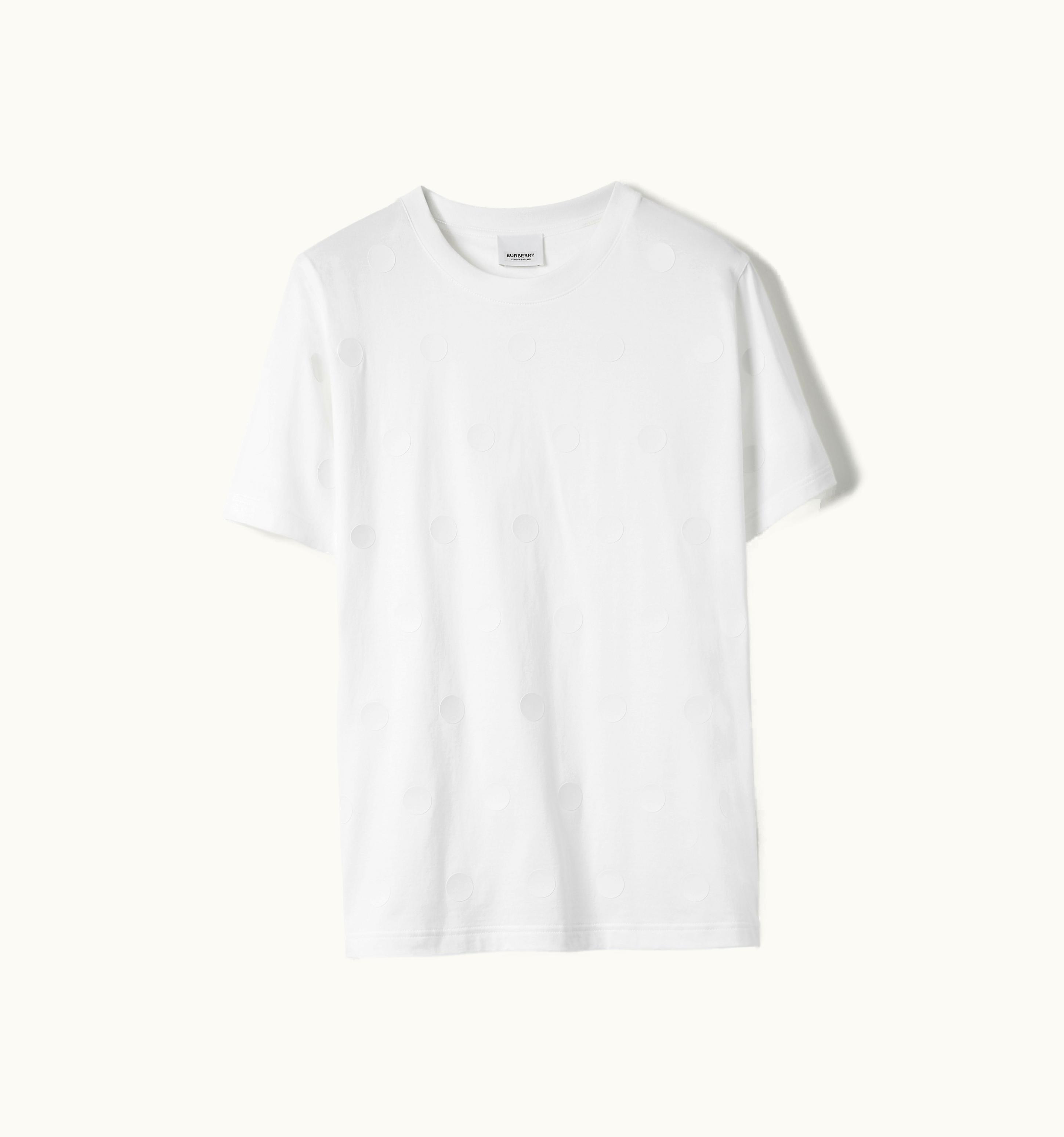 Burberry Burberry Polka Dot Print Cotton T-Shirt In Optic White - Women