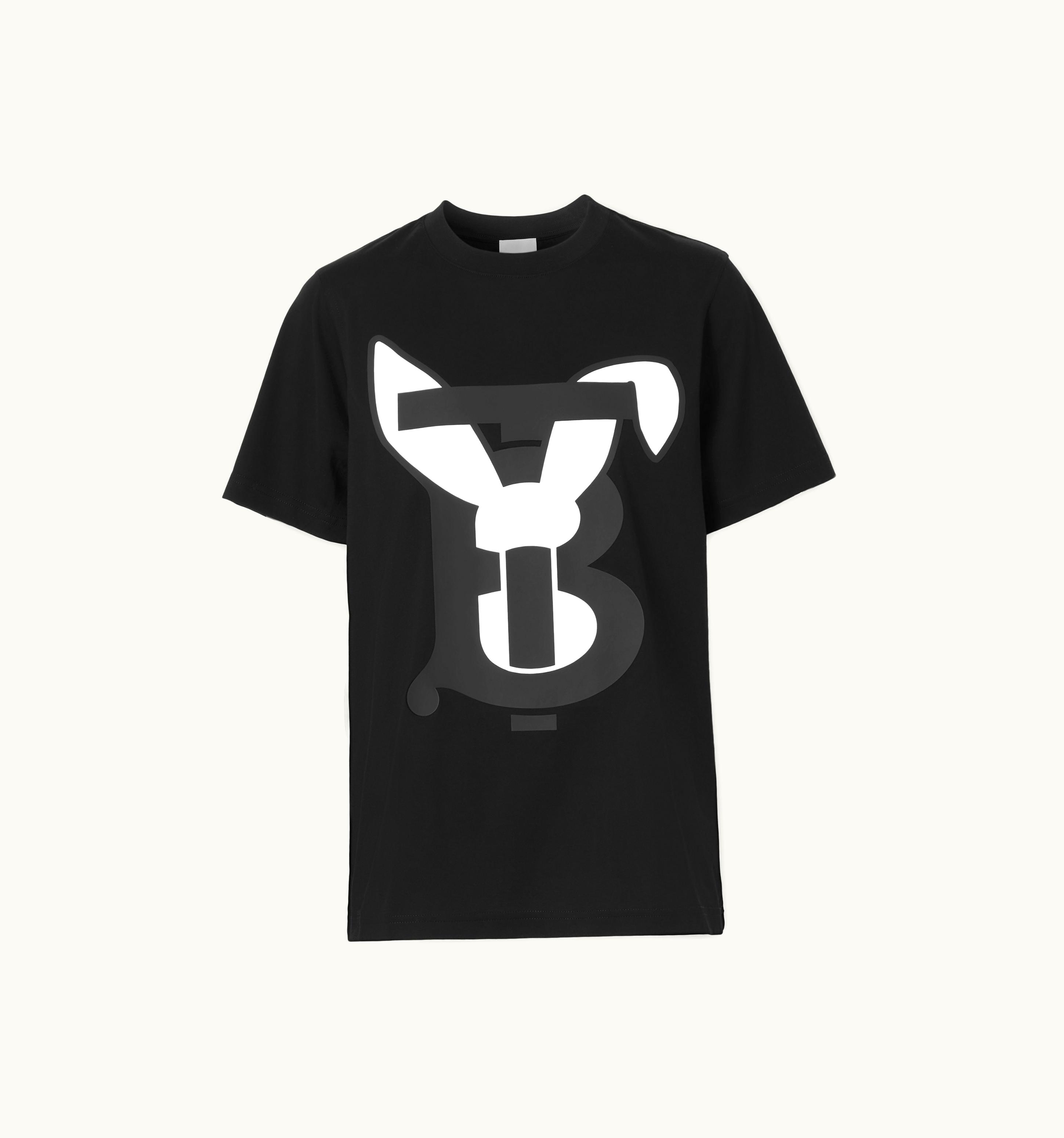 Burberry Burberry Rabbit Print Cotton T-Shirt In Black - Women