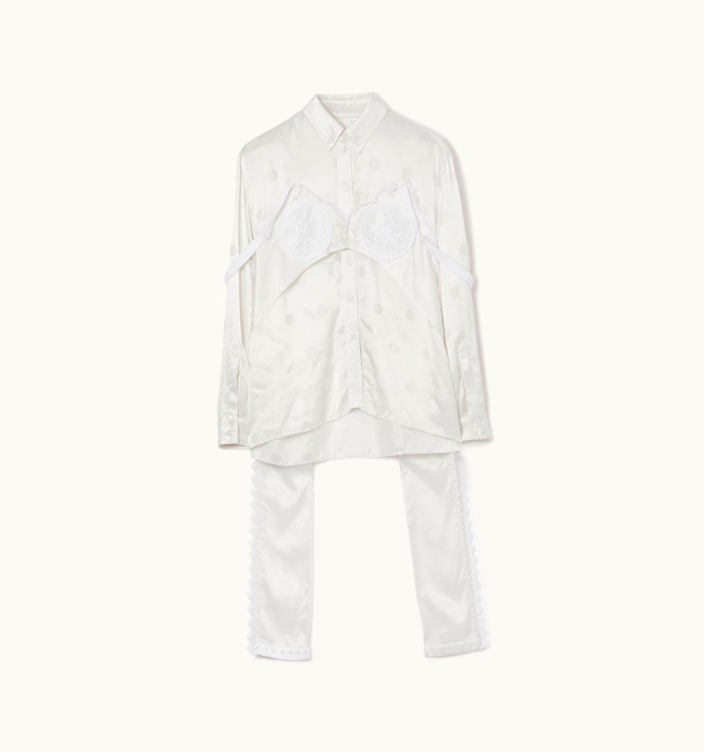 Burberry Burberry Polka Dot Reconstructed Shirt In Optic White - Women