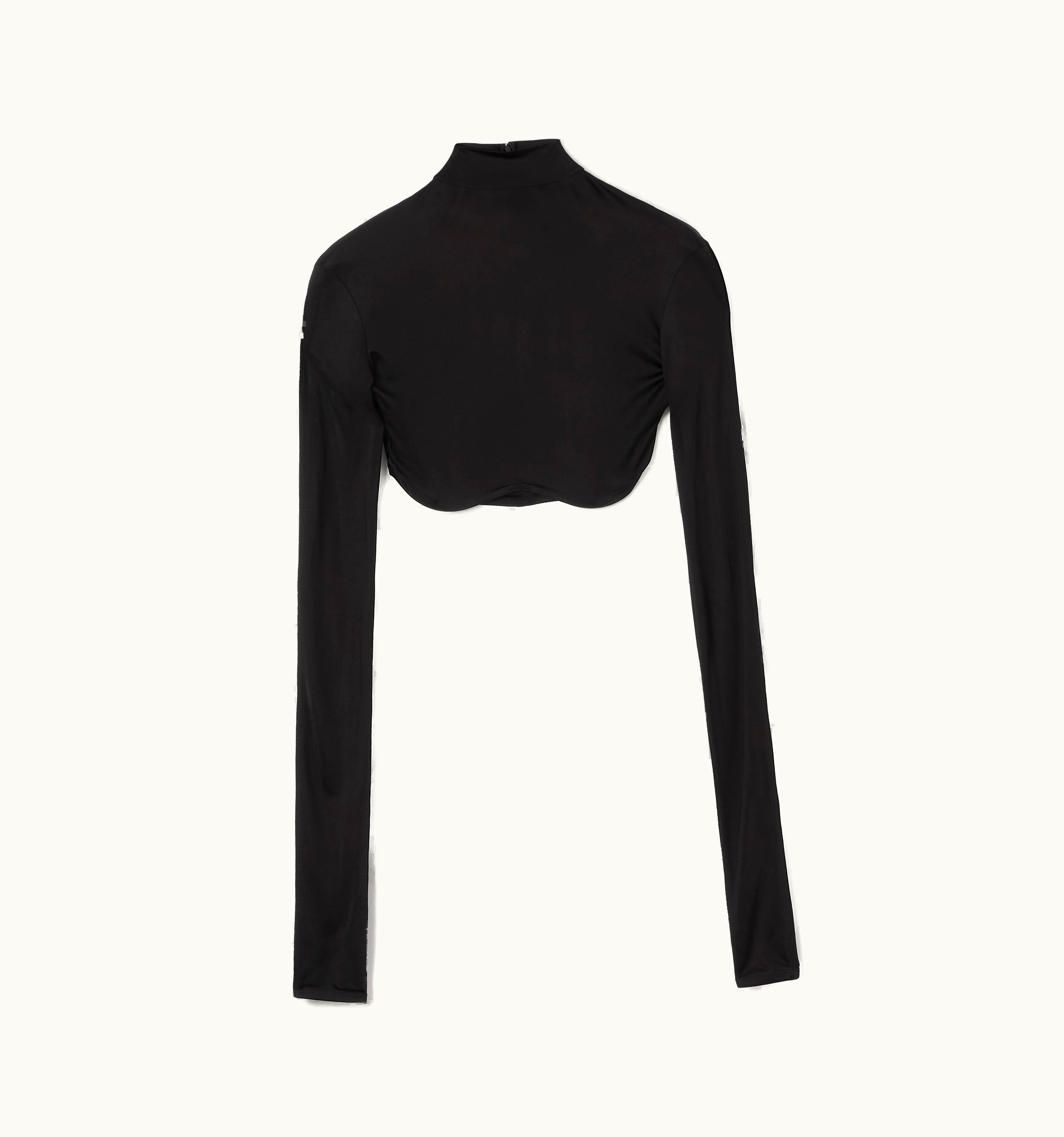 Burberry Burberry Long-Sleeve Stretch Nylon Cropped Top In Black - Women