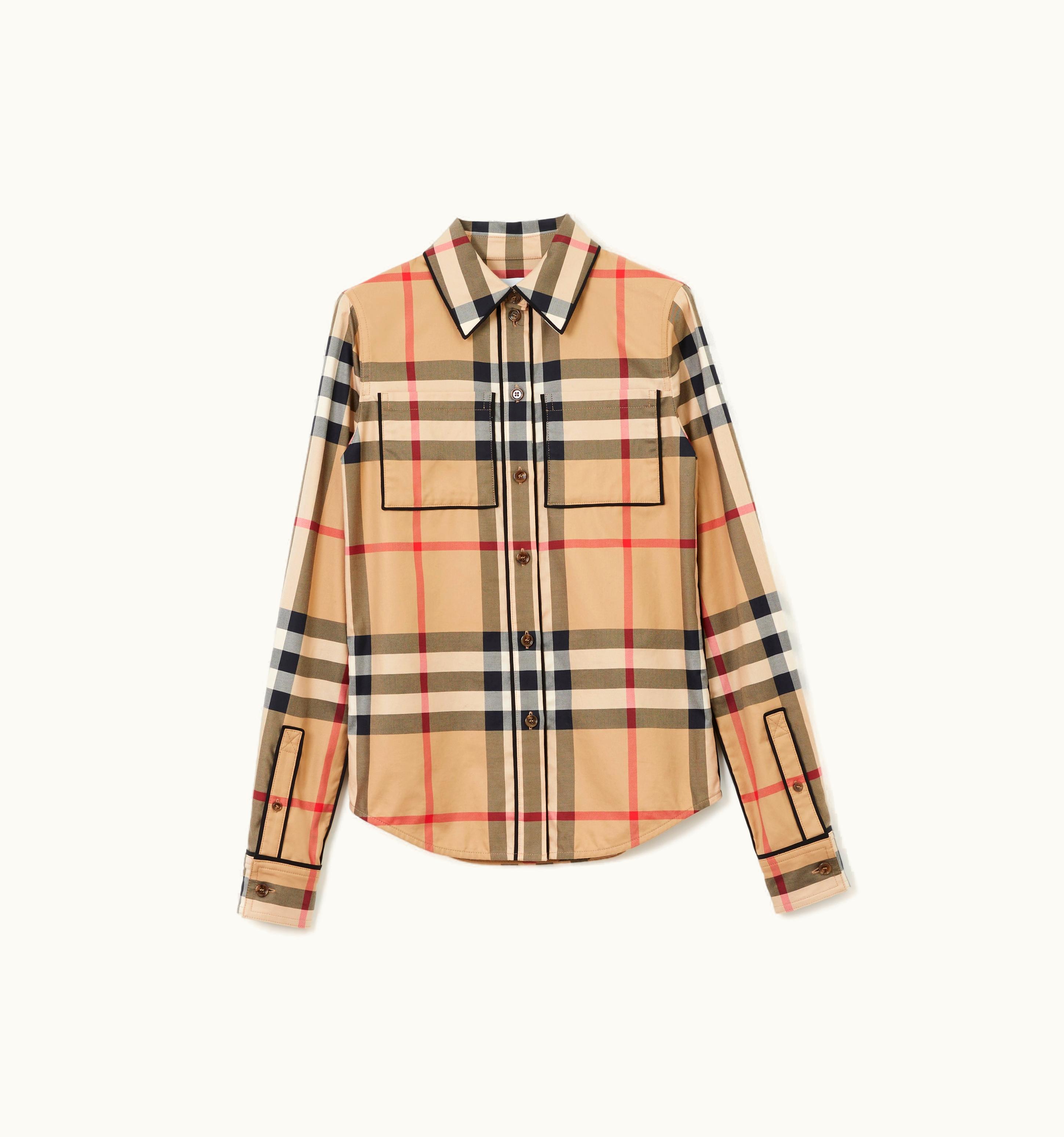 Burberry Burberry Exaggerated Check Cotton Shirt In Archive Beige - Women