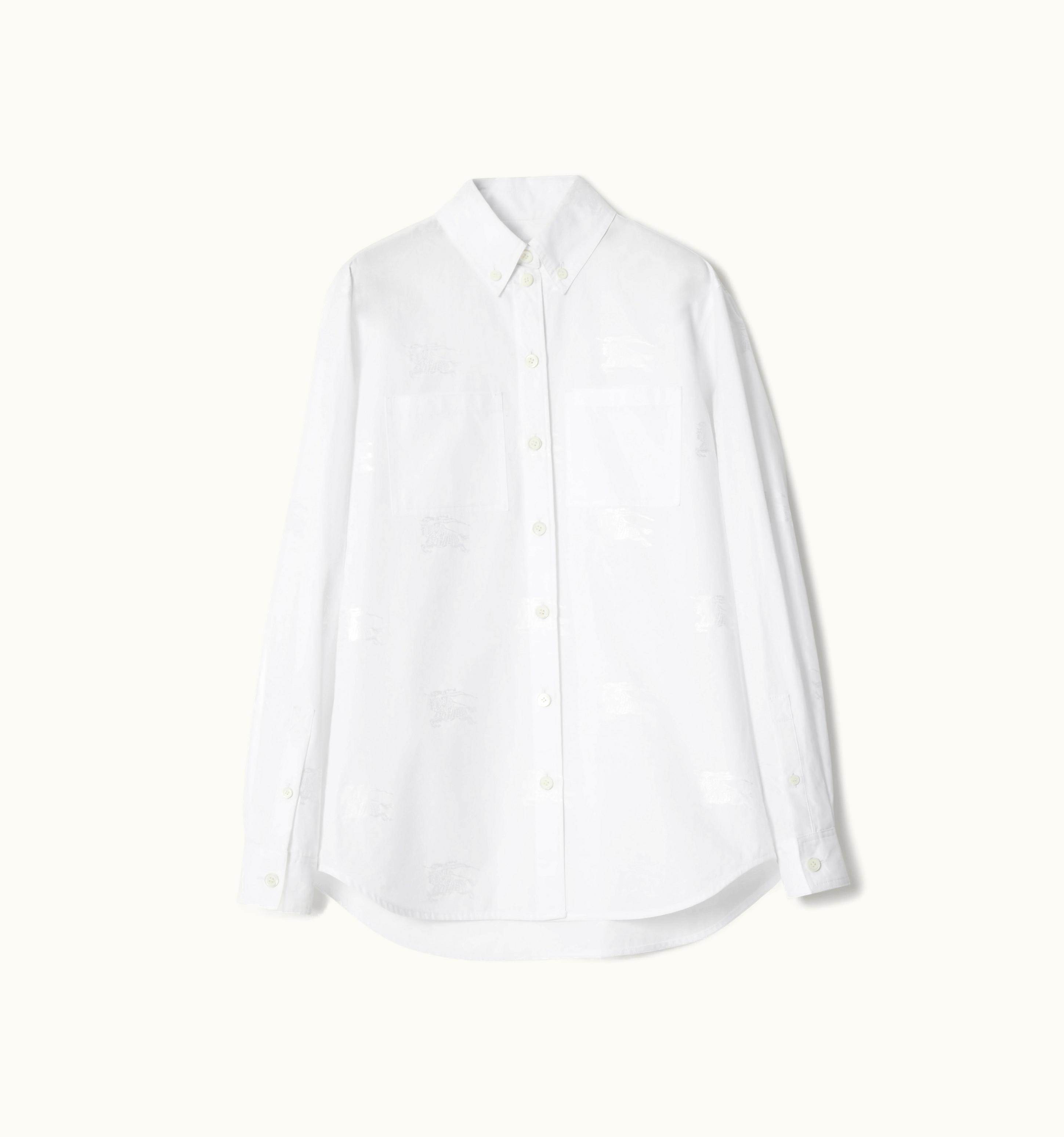 Burberry Burberry Ekd Cotton Blend Fil Coupé Shirt In Optic White - Women