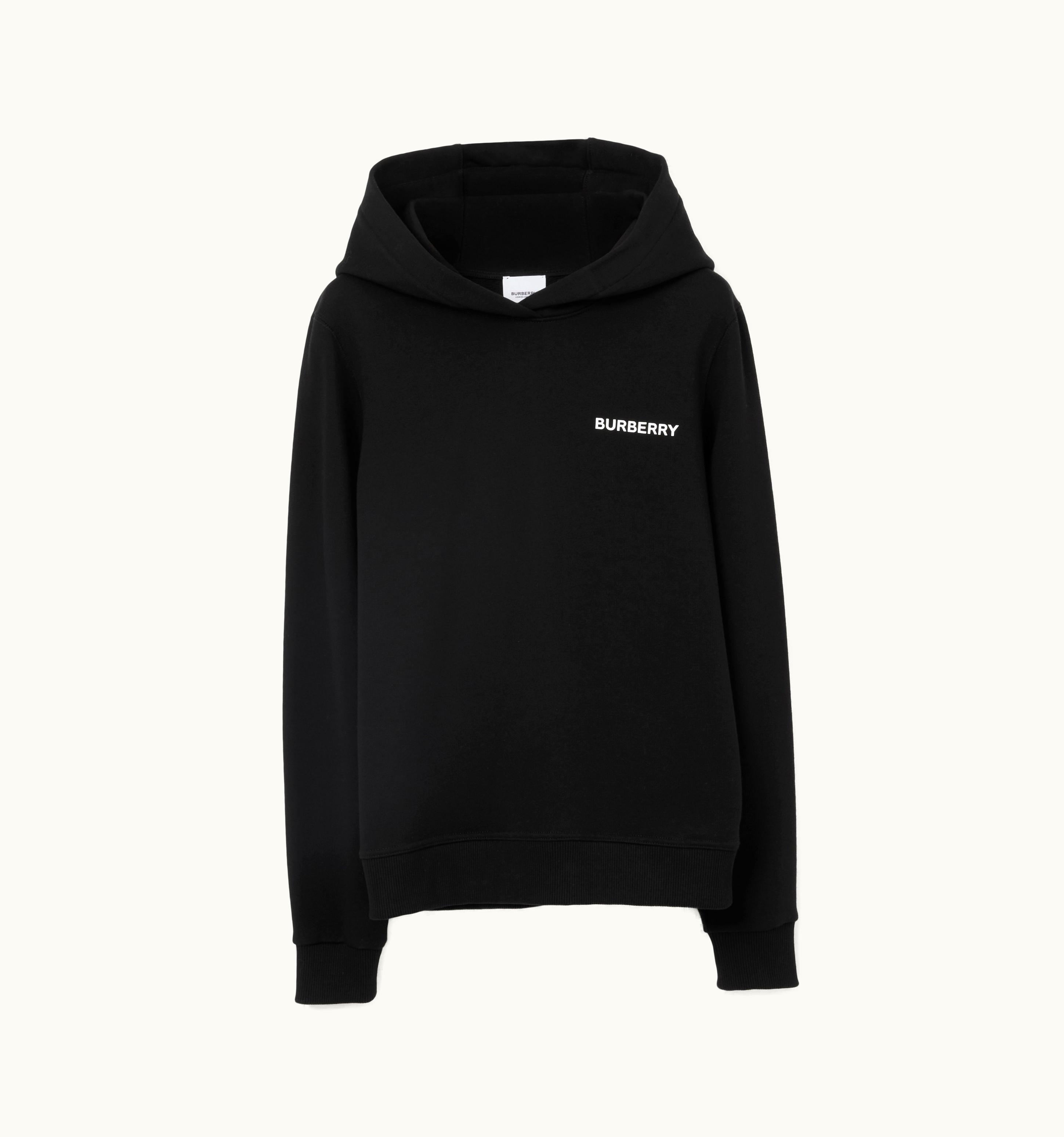 Burberry Burberry Horseferry Square Print Cotton Hoodie In Black - Women