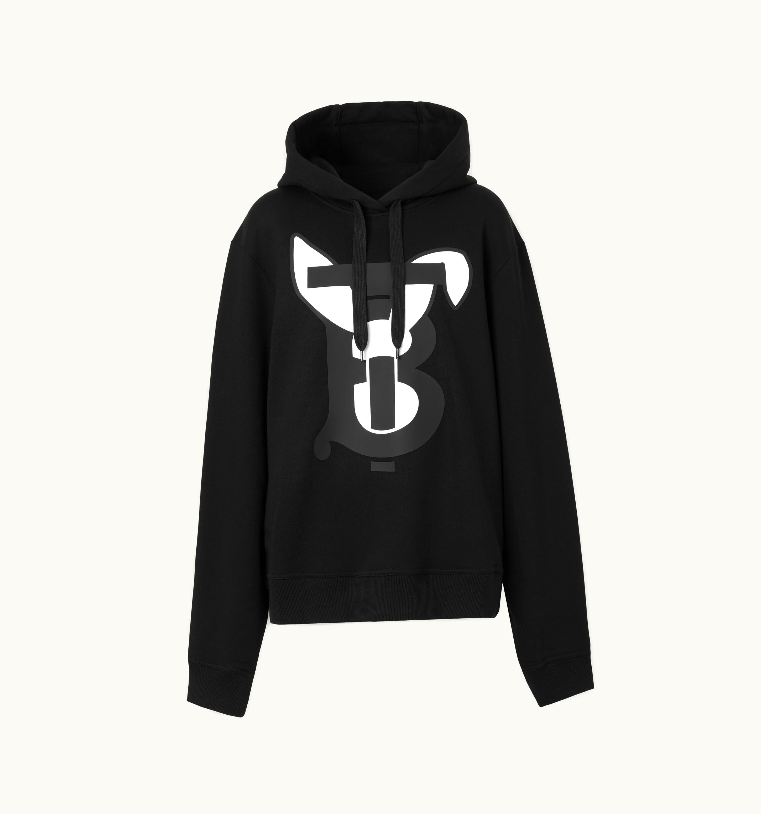 Burberry Burberry Rabbit Print Cotton Hoodie In Black - Women