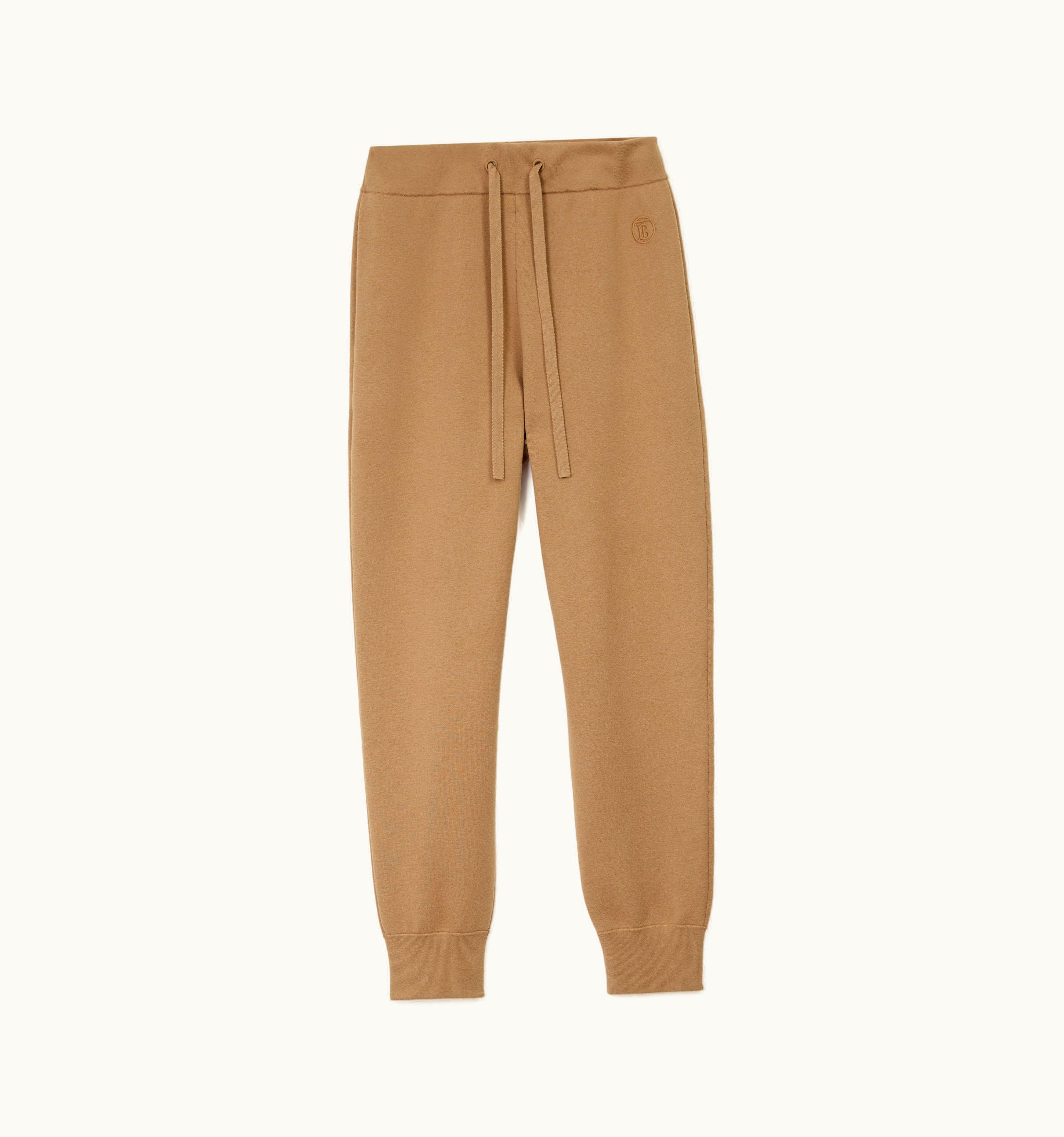 Burberry Burberry Monogram Motif Cashmere Cotton Blend Jogging Pants In Camel - Women
