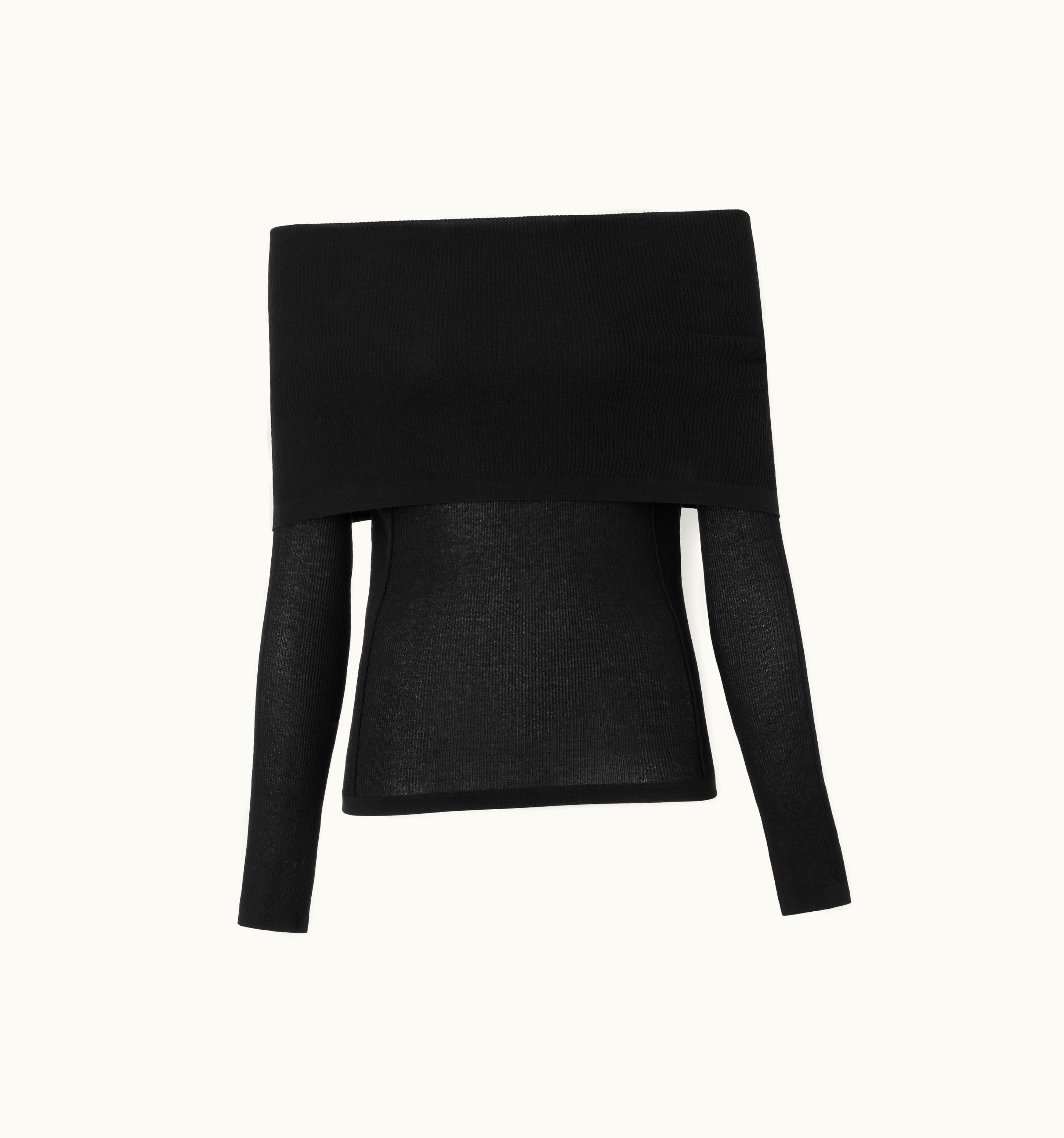 Burberry Burberry Rib Knit Technical Cotton Top In Black - Women