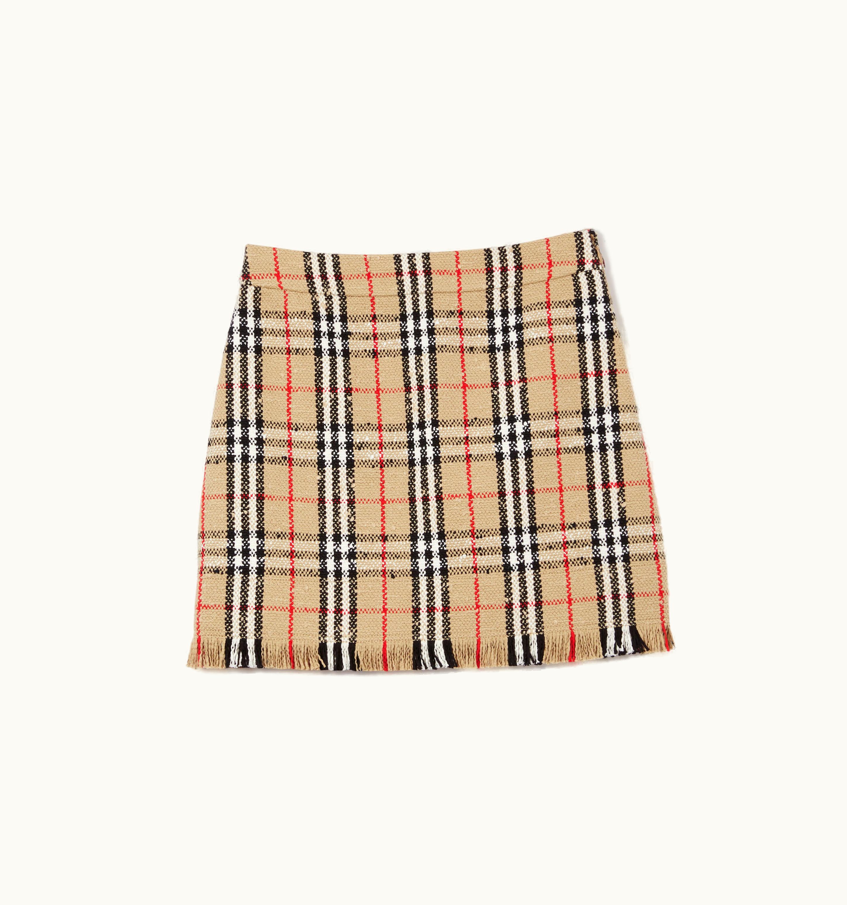 Burberry Burberry Vintage Check Bouclé Mini Skirt In Archive Beige - Women