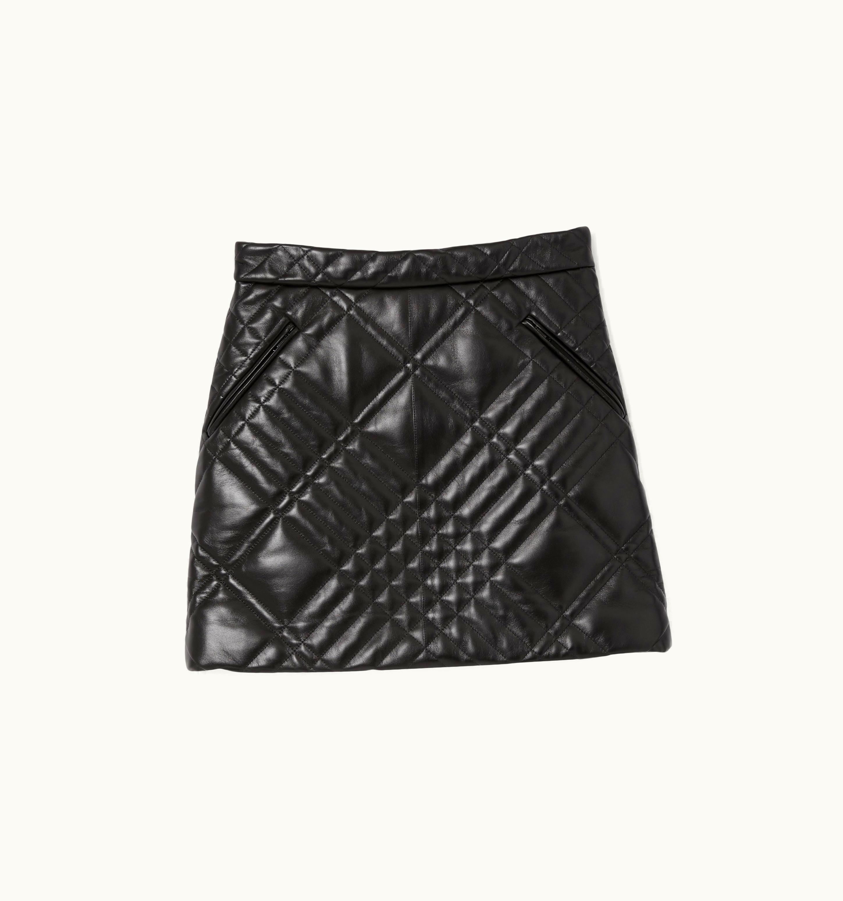 Burberry Burberry Quilted Leather Mini Skirt In Black - Women