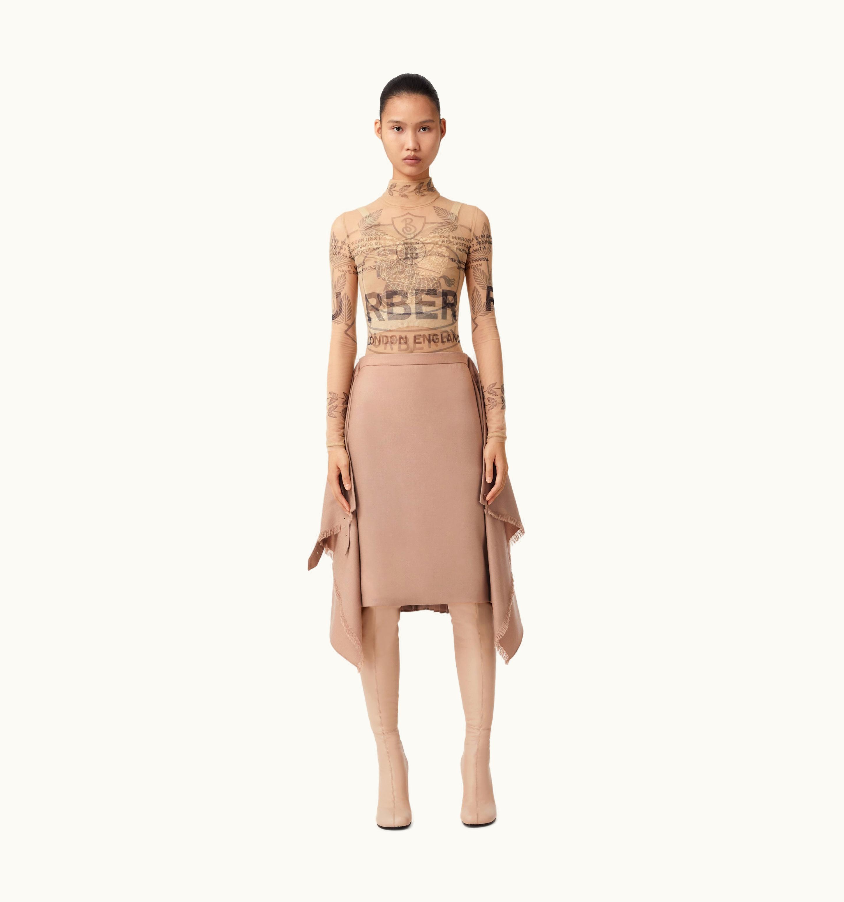 Burberry Burberry Wool Kilt In Warm Fawn - Women