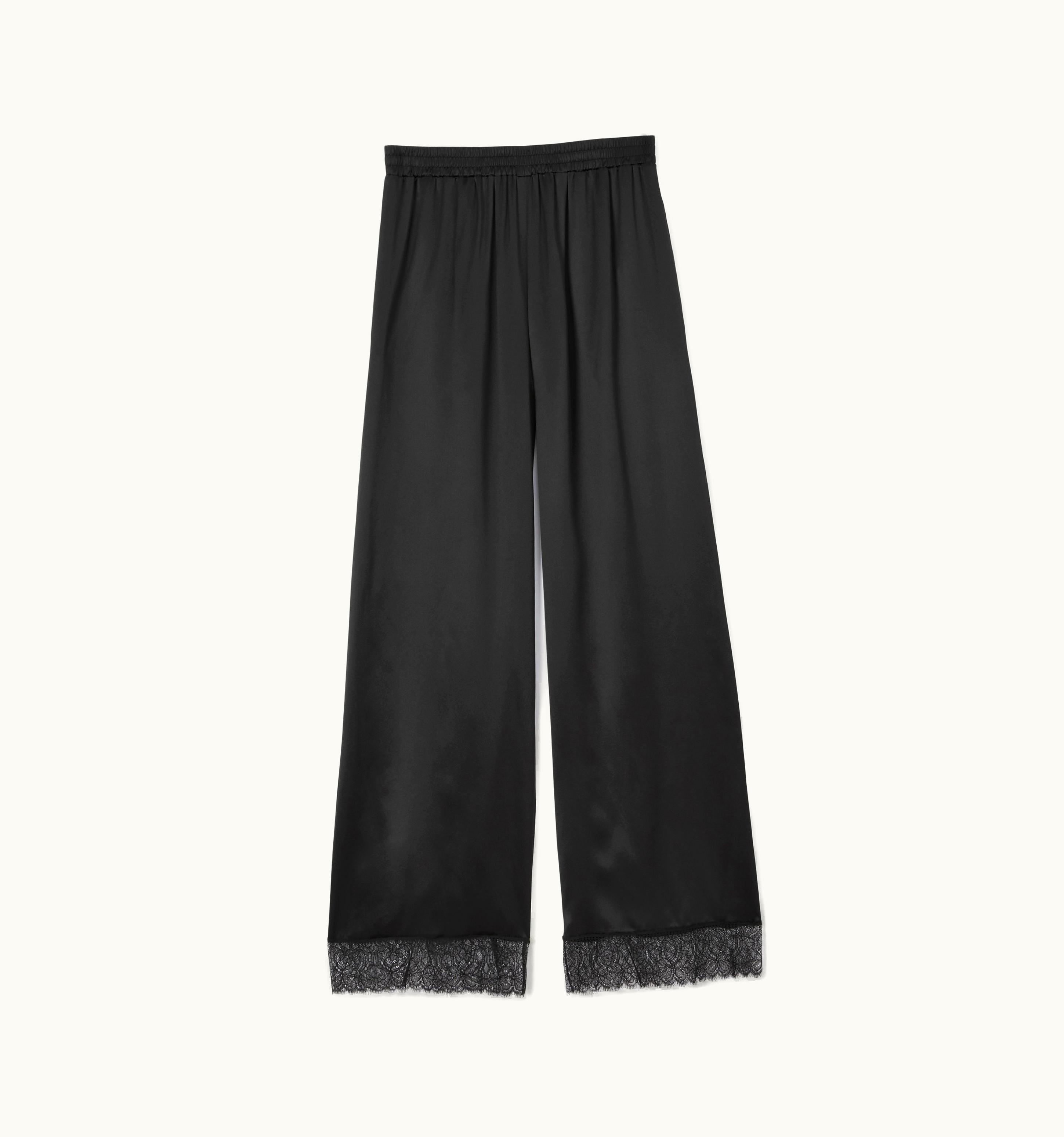 Burberry Burberry Silk Wide-Leg Trousers In Black - Women