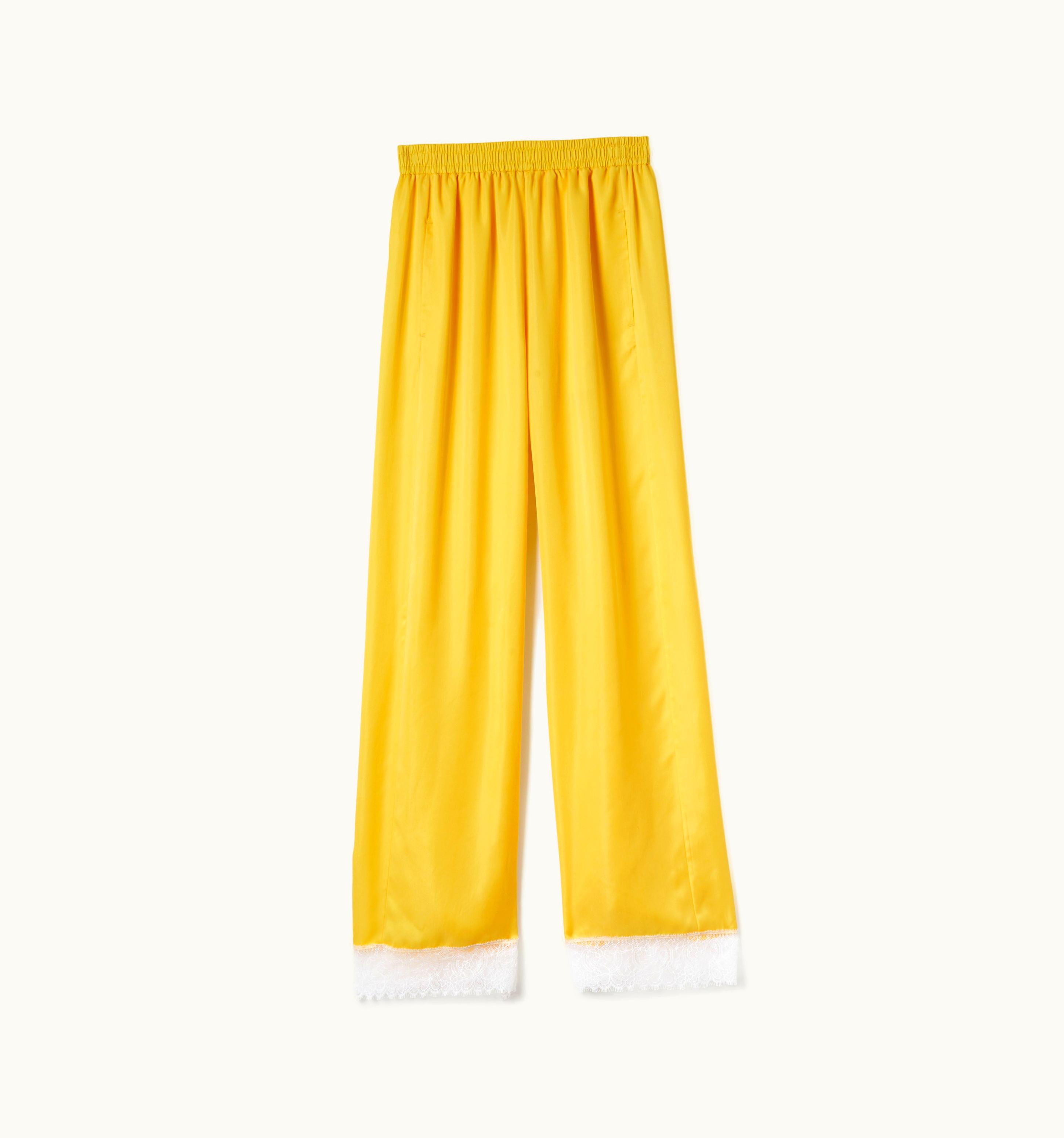 Burberry Burberry Satin Wide-Leg Trousers In Dandelion Yellow - Women UZ0140032