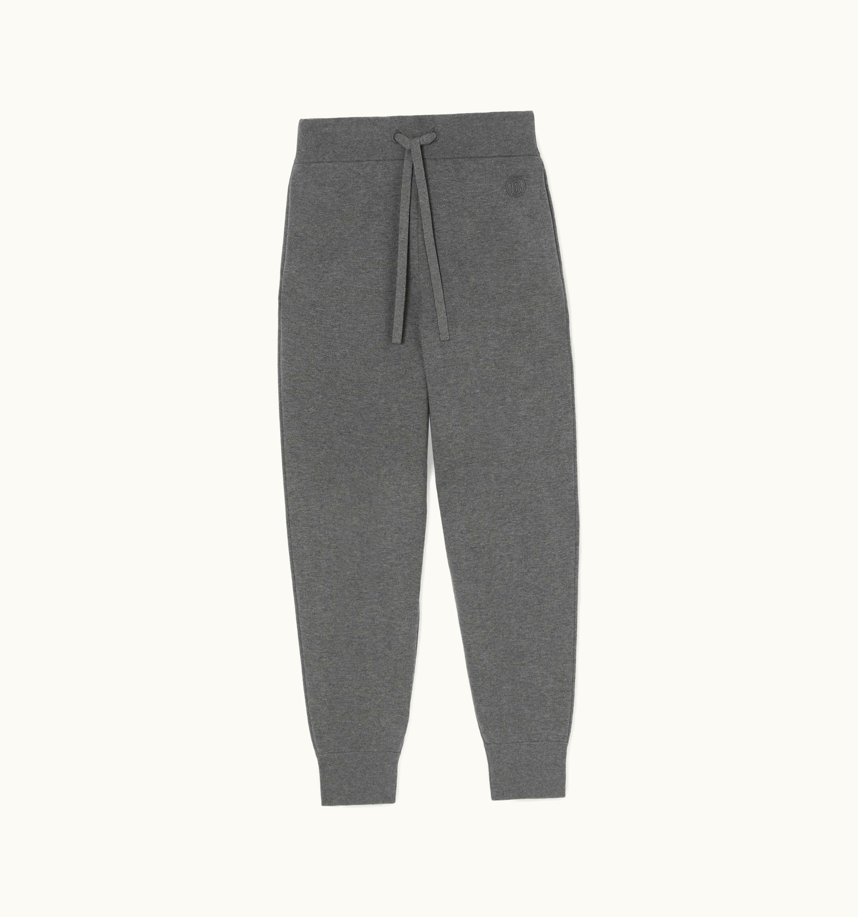 Burberry Burberry Monogram Motif Cashmere Blend Jogging Pants In Storm Grey Melange - Women UZ0140042