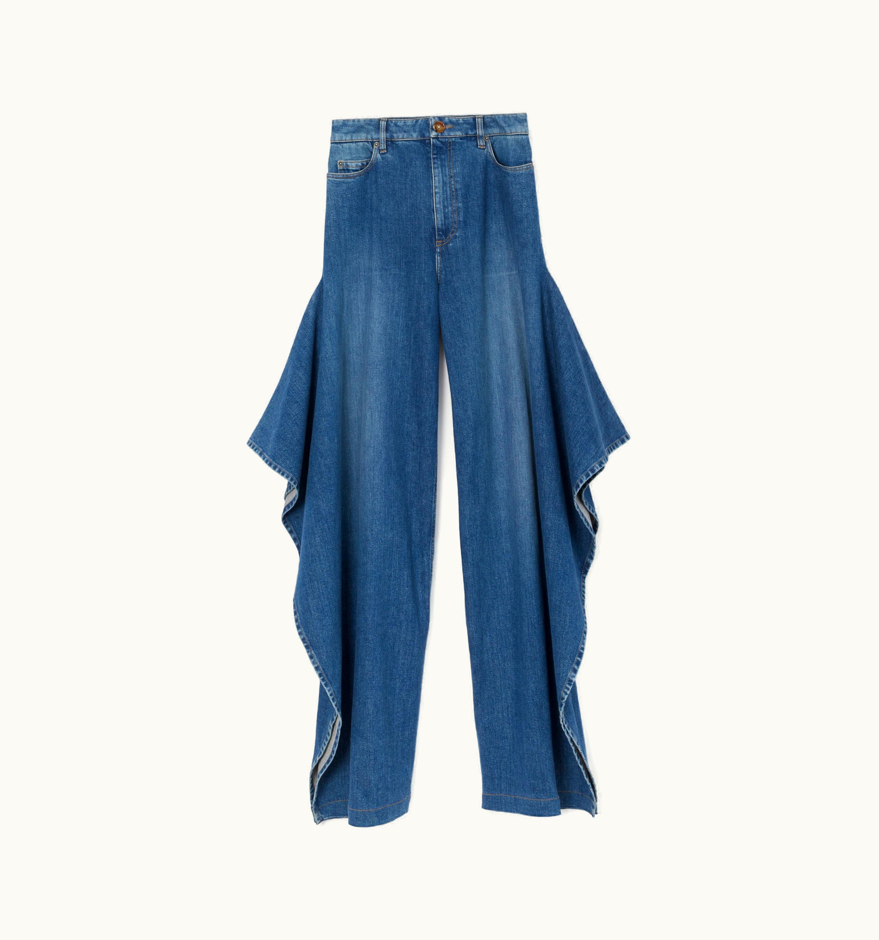 Burberry Burberry Stonewashed Denim Wide-Leg Jeans In Deep Slate Blue - Women UZ0140043