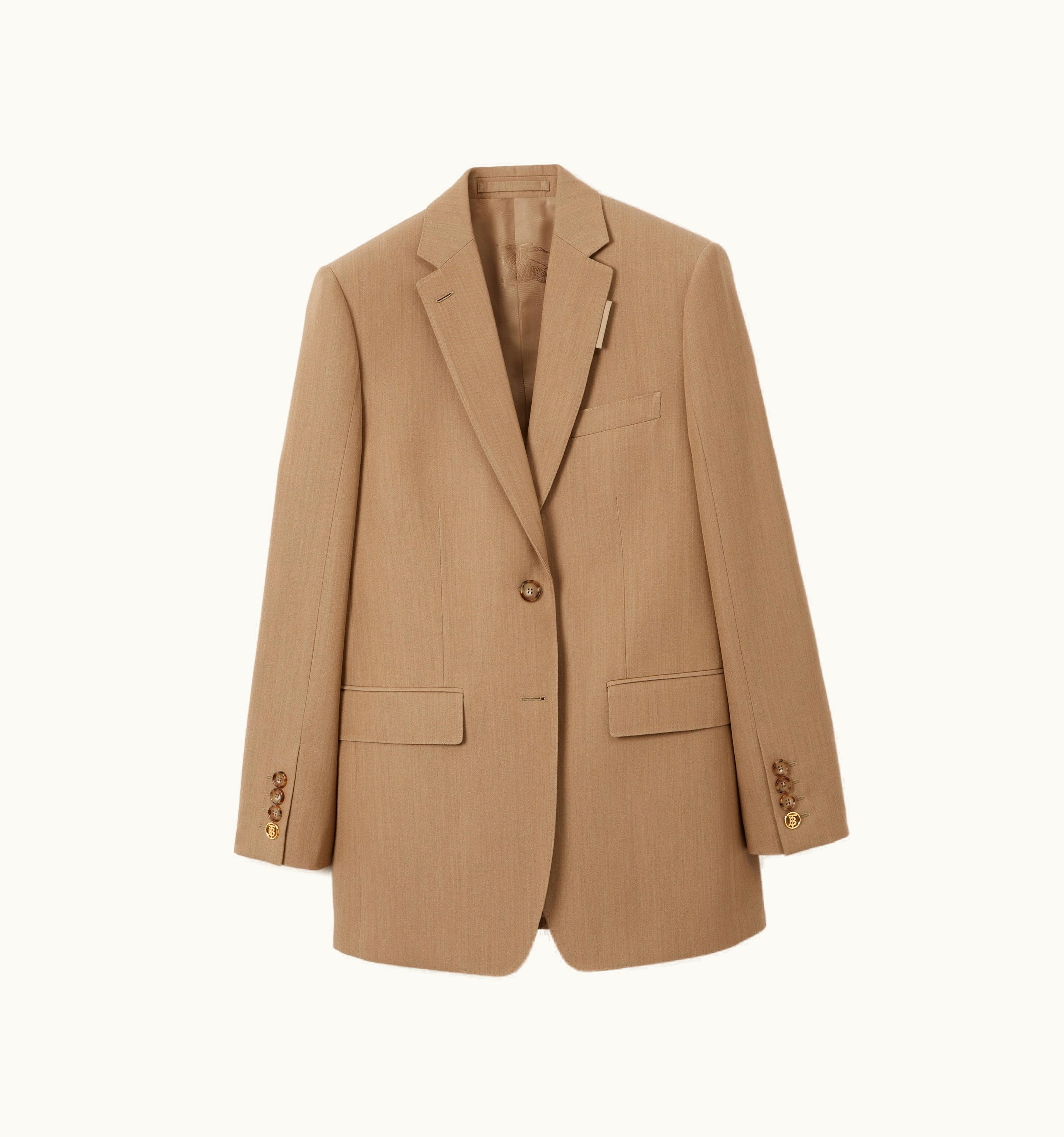 Burberry Burberry Wool Tailored Jacket In Camel Melange - Women UZ0140047