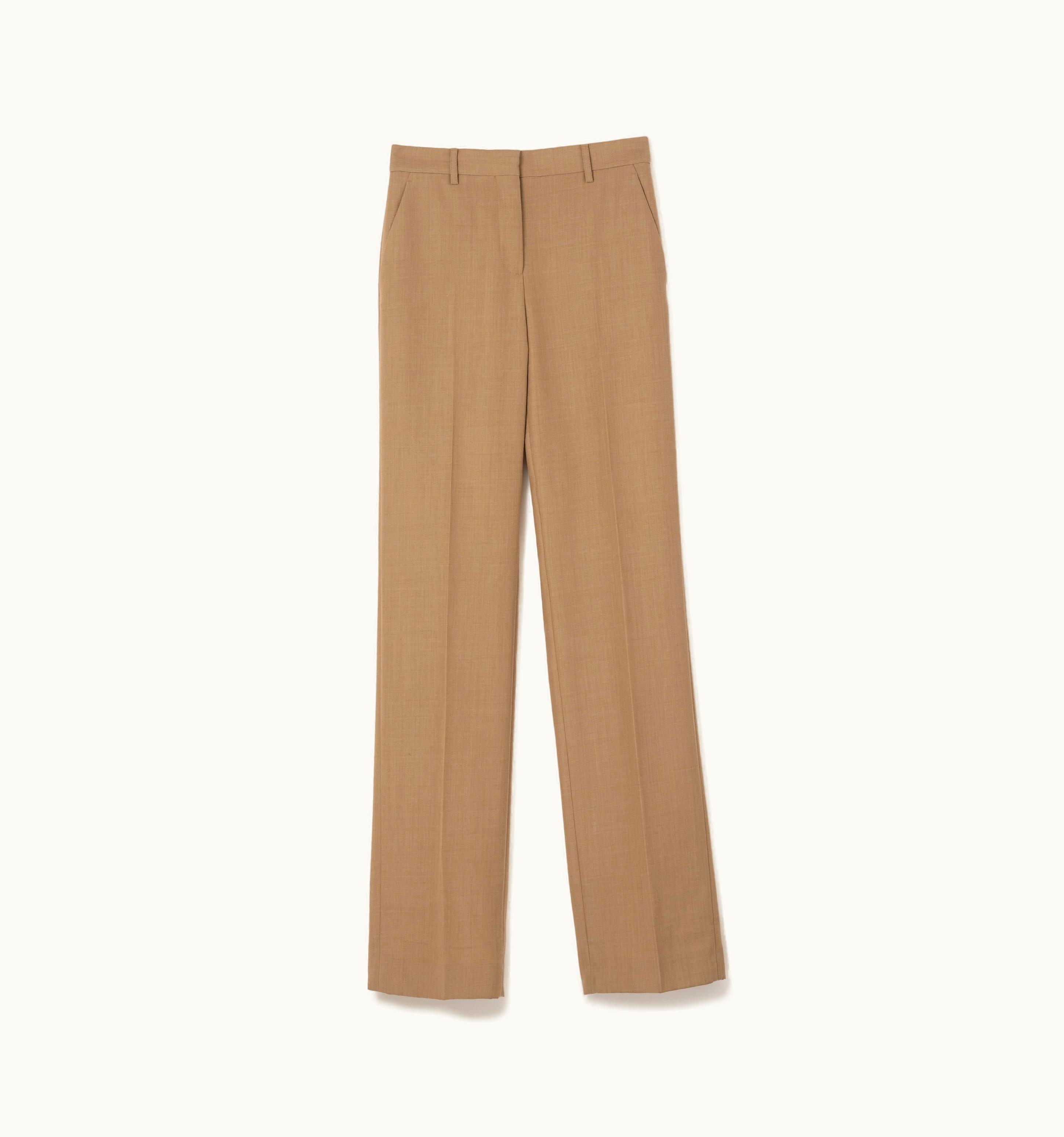 Burberry Burberry Wool Tailored Trousers In Camel Melange - Women