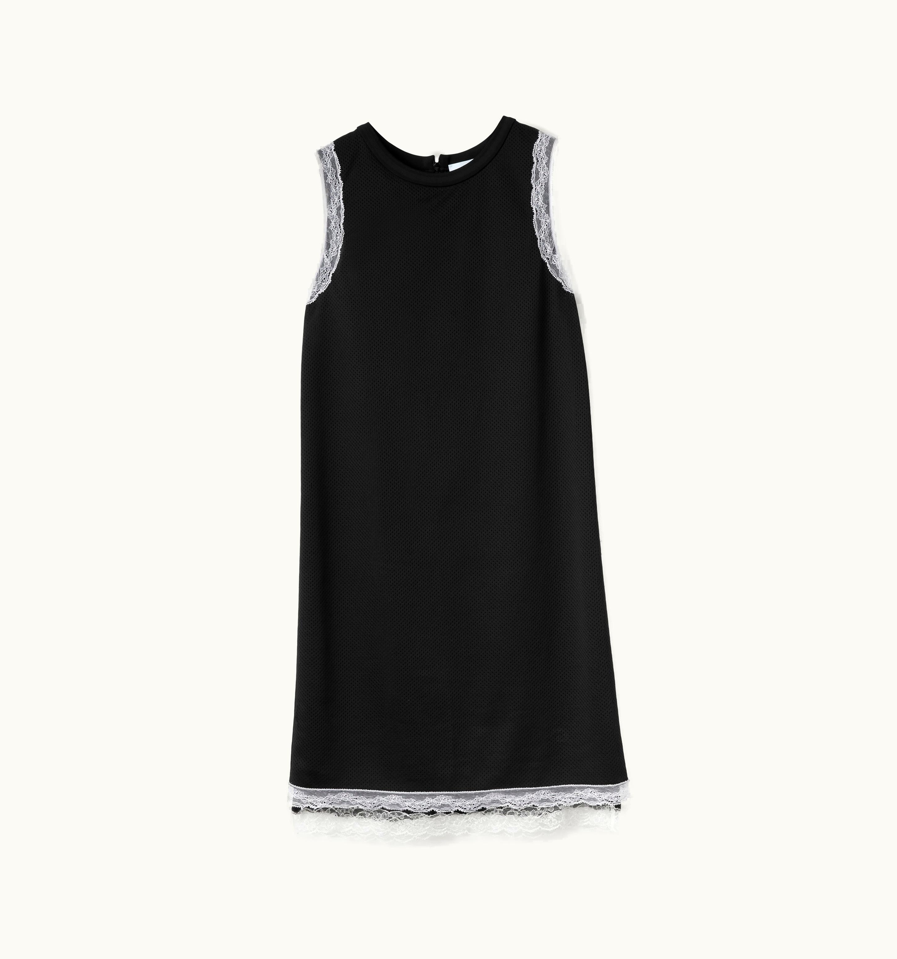 Burberry Burberry Sleeveless Lace Trim Mesh Dress In Black - Women UZ0140060