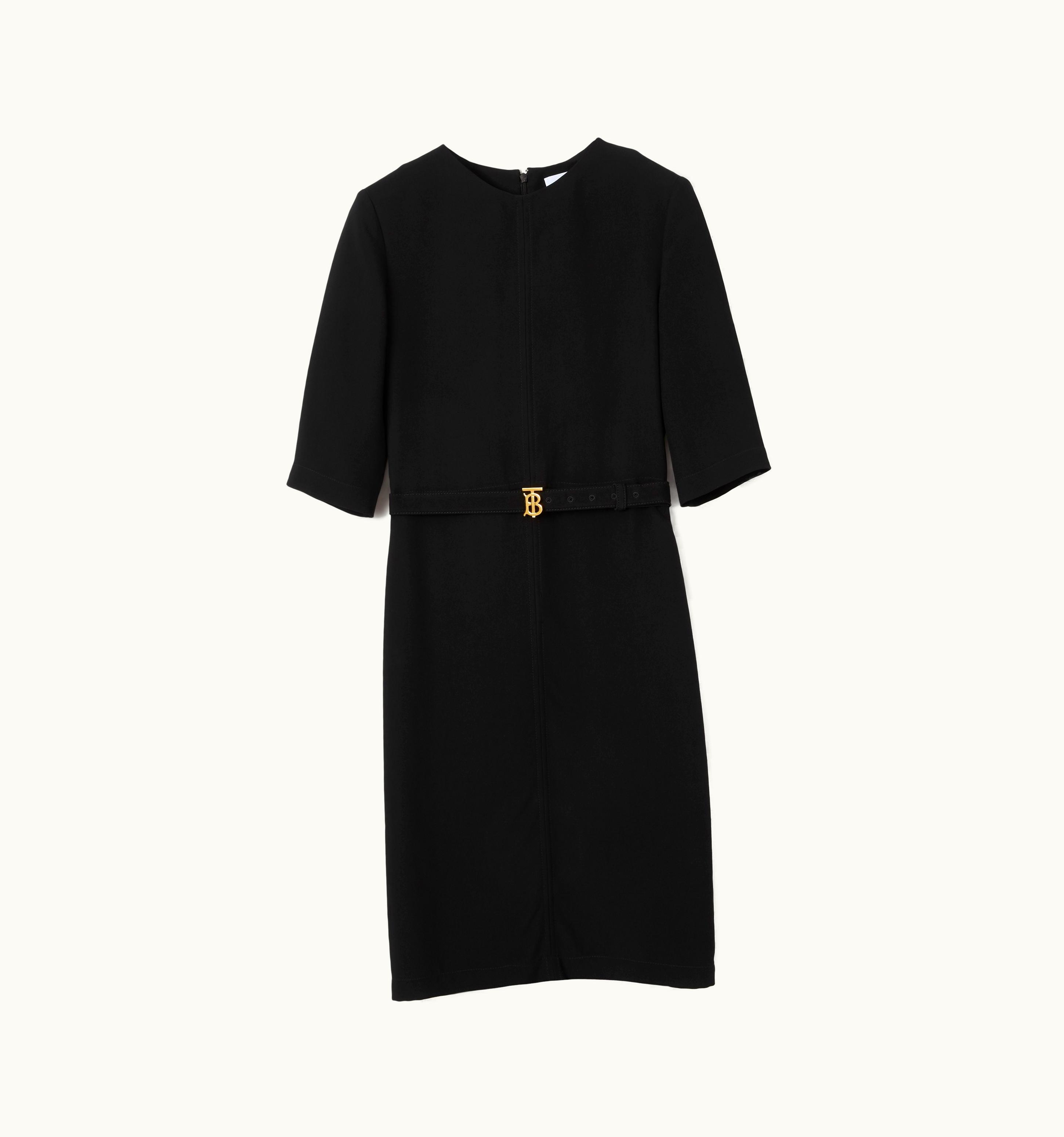 Burberry Burberry Monogram Motif Viscose Belted Dress In Black - Women UZ0140063