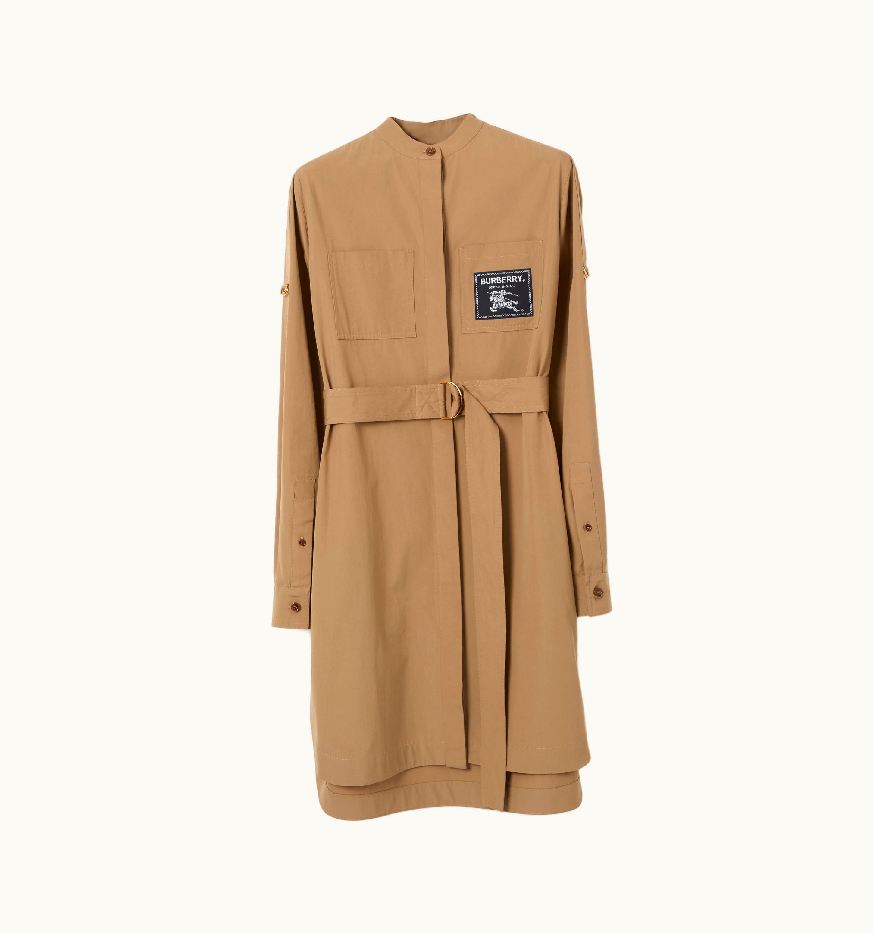 Burberry Burberry Prorsum Label Cotton Belted Shirt Dress In Camel - Women UZ0140064