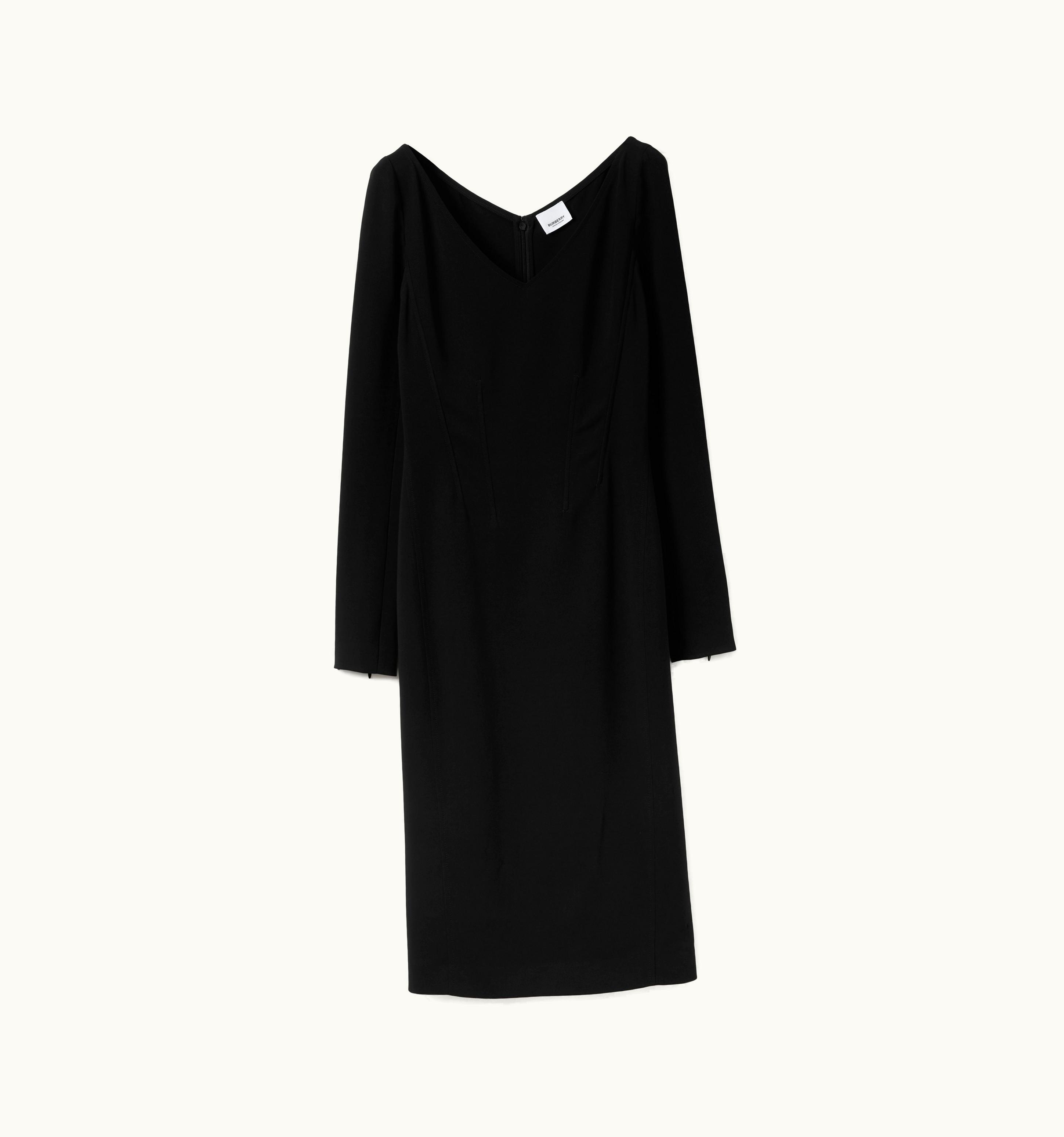 Burberry Burberry Long-Sleeve Stretch Viscose Cady Dress In Black - Women