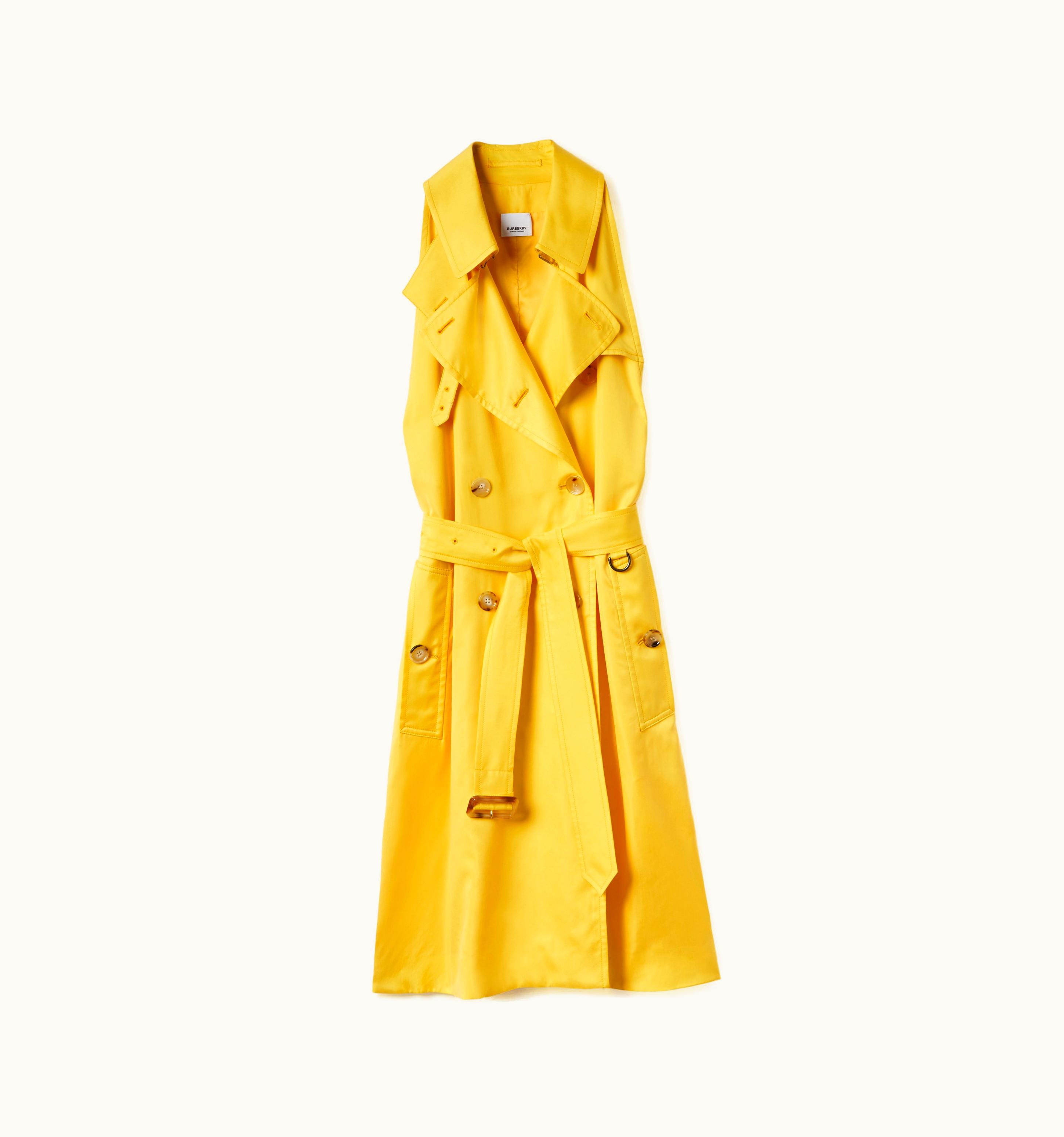 Burberry Burberry Sleeveless Satin Trench Dress In Dandelion Yellow - Women