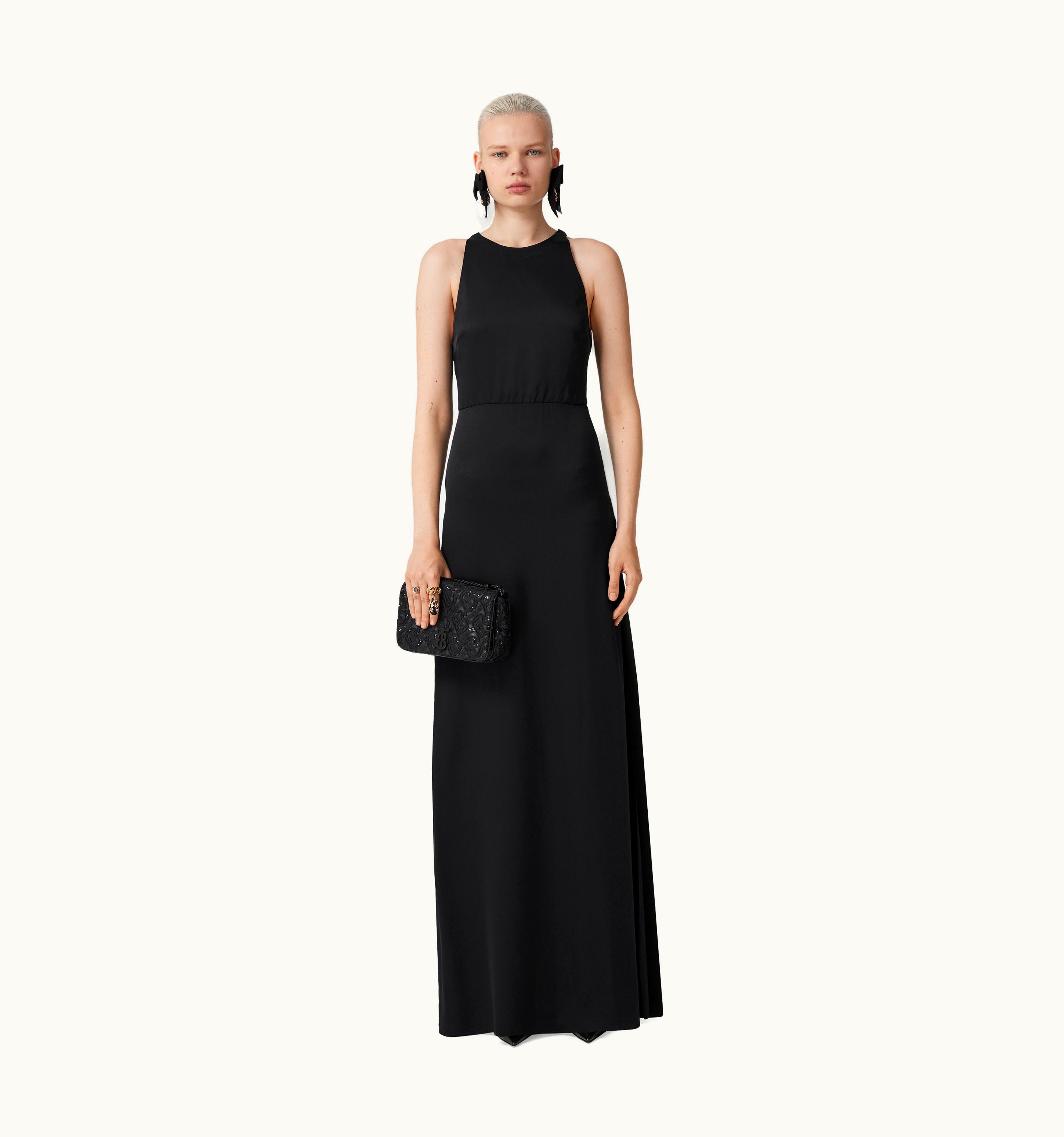 Burberry Burberry Sleeveless Silk Satin Gown In Black - Women
