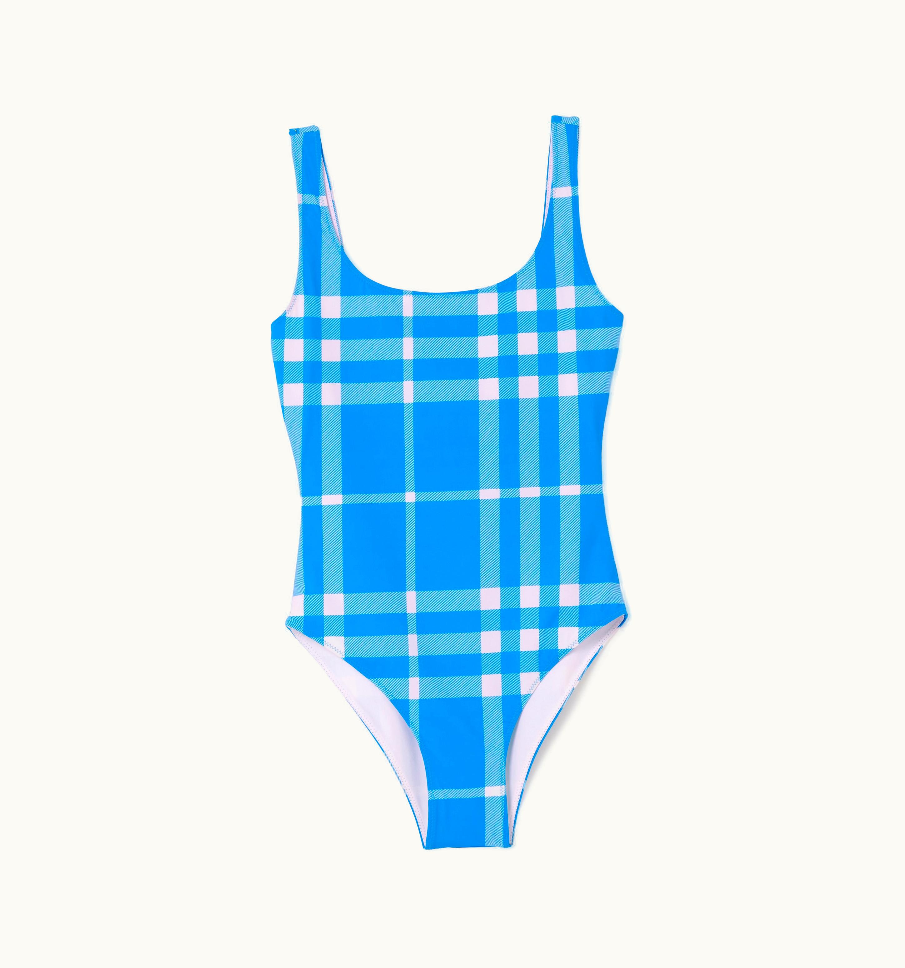 Burberry Burberry Check Stretch Nylon Swimsuit In VIvid Blue - Women UZ0140101