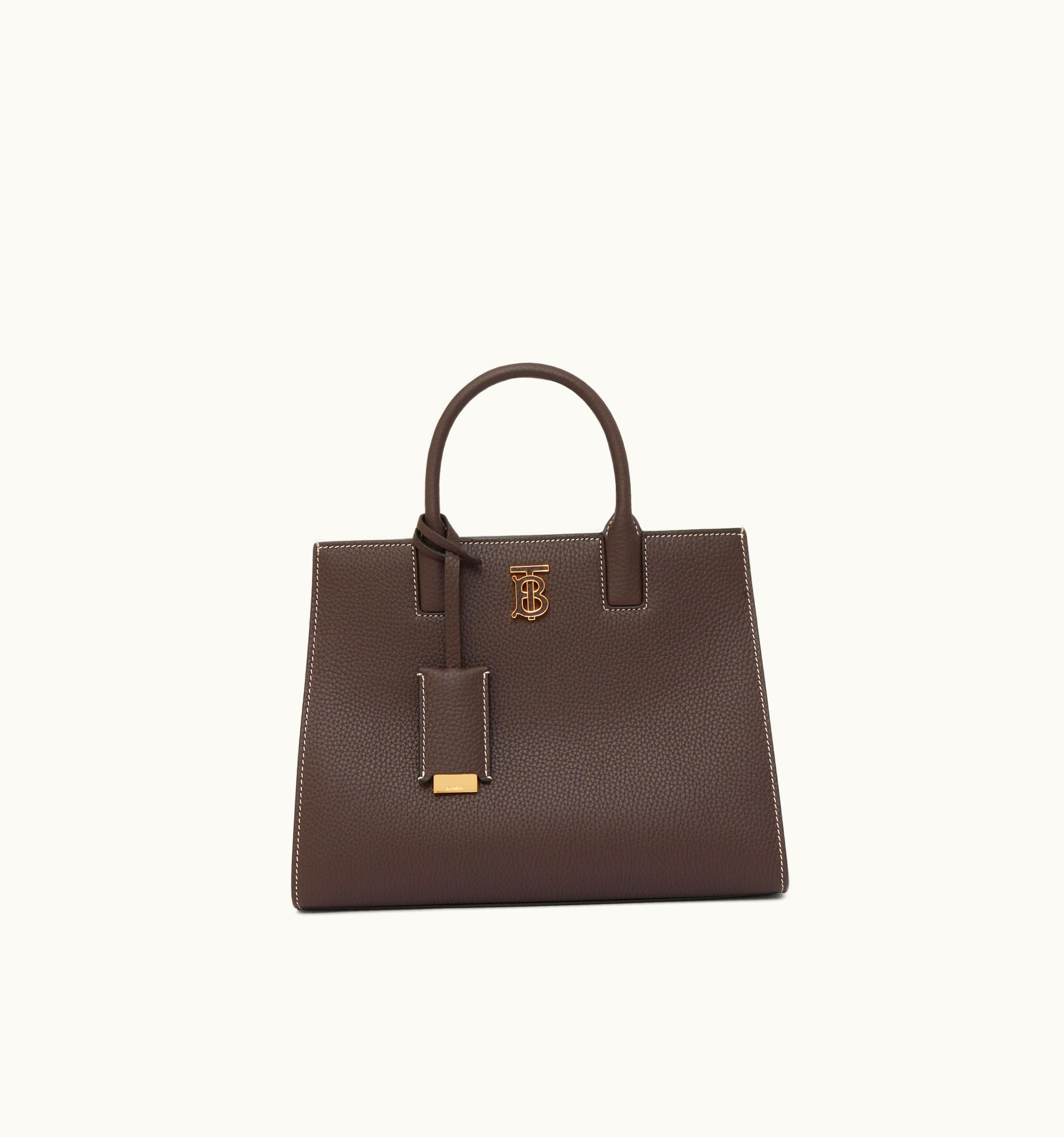 Burberry Burberry Grainy Leather Mini Frances Bag In Dark Clay Brown - Women