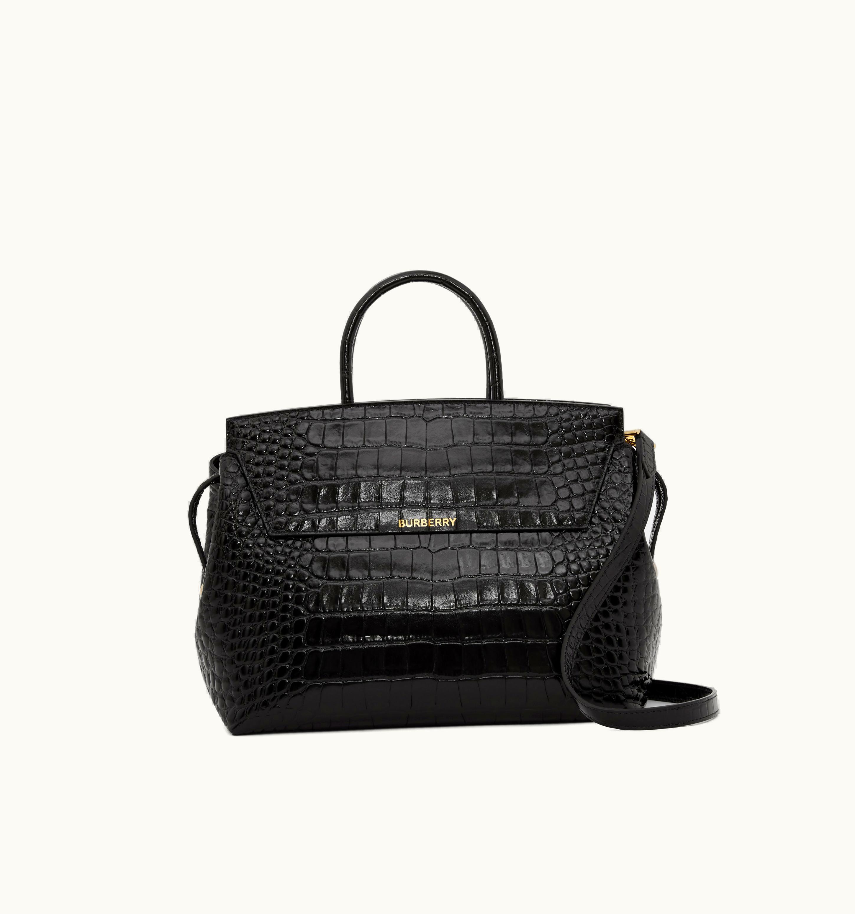 Burberry Burberry Embossed Leather Medium Catherine Bag In Black - Women