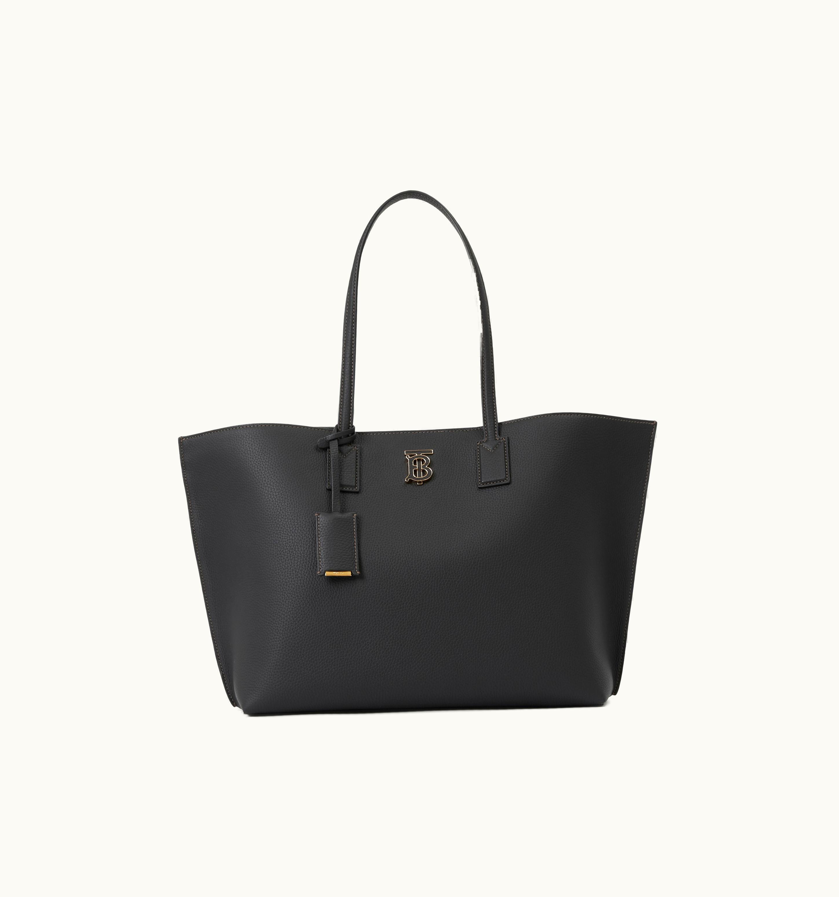 Burberry Burberry Monogram Motif Leather Medium Tote In Black - Women