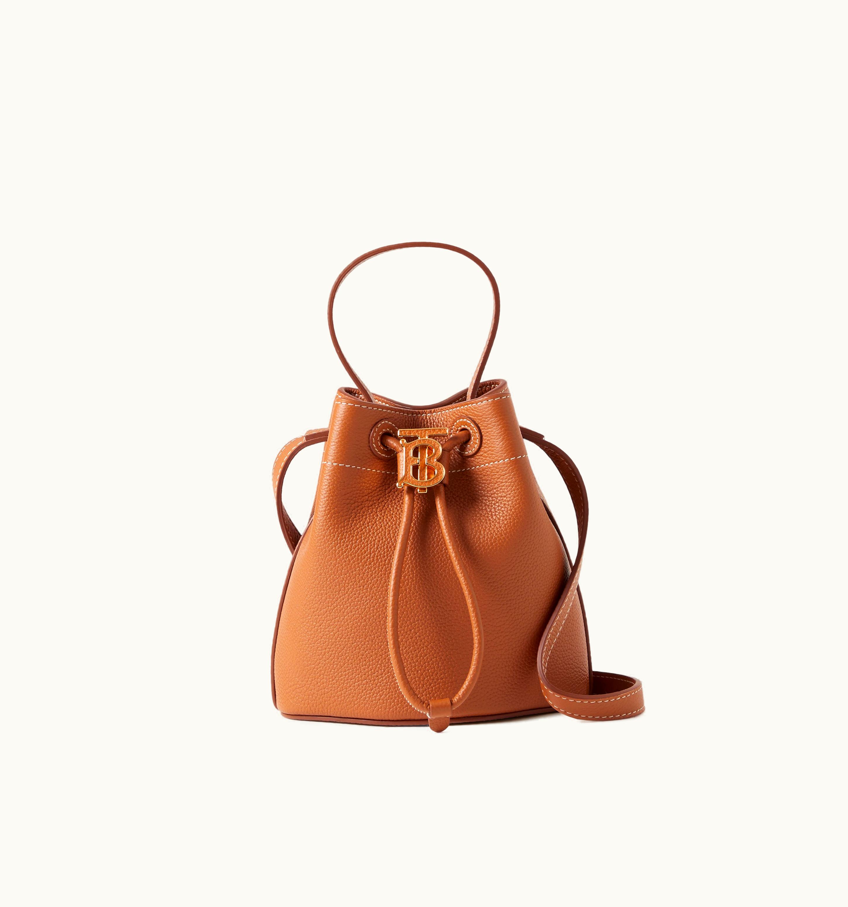 Burberry Burberry Mini Tb Bucket Bag In Warm Russet Brown - Women UZ0140177