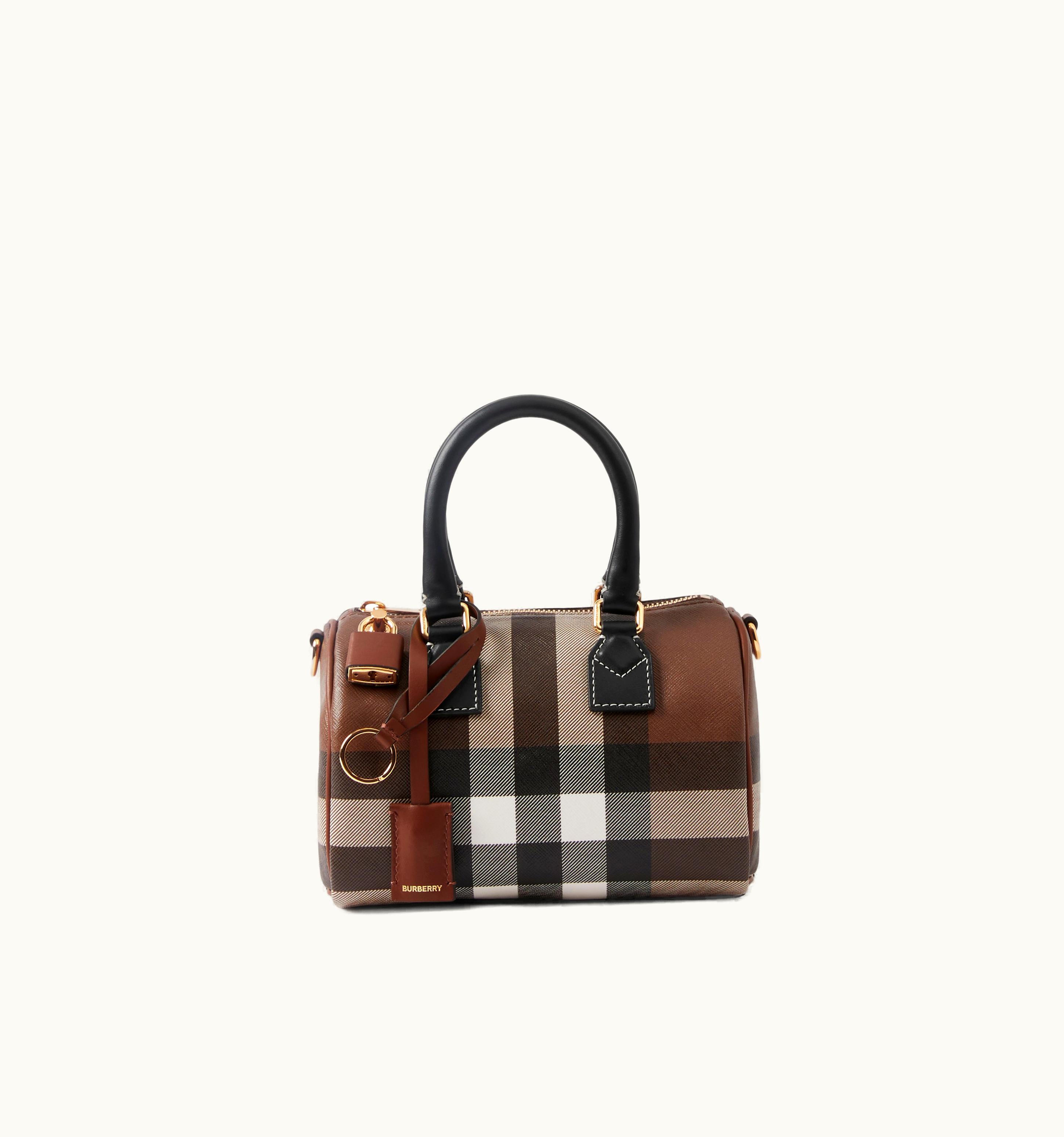 Burberry Burberry Check Mini Bowling Bag In Dark Birch Brown - Women UZ0140181
