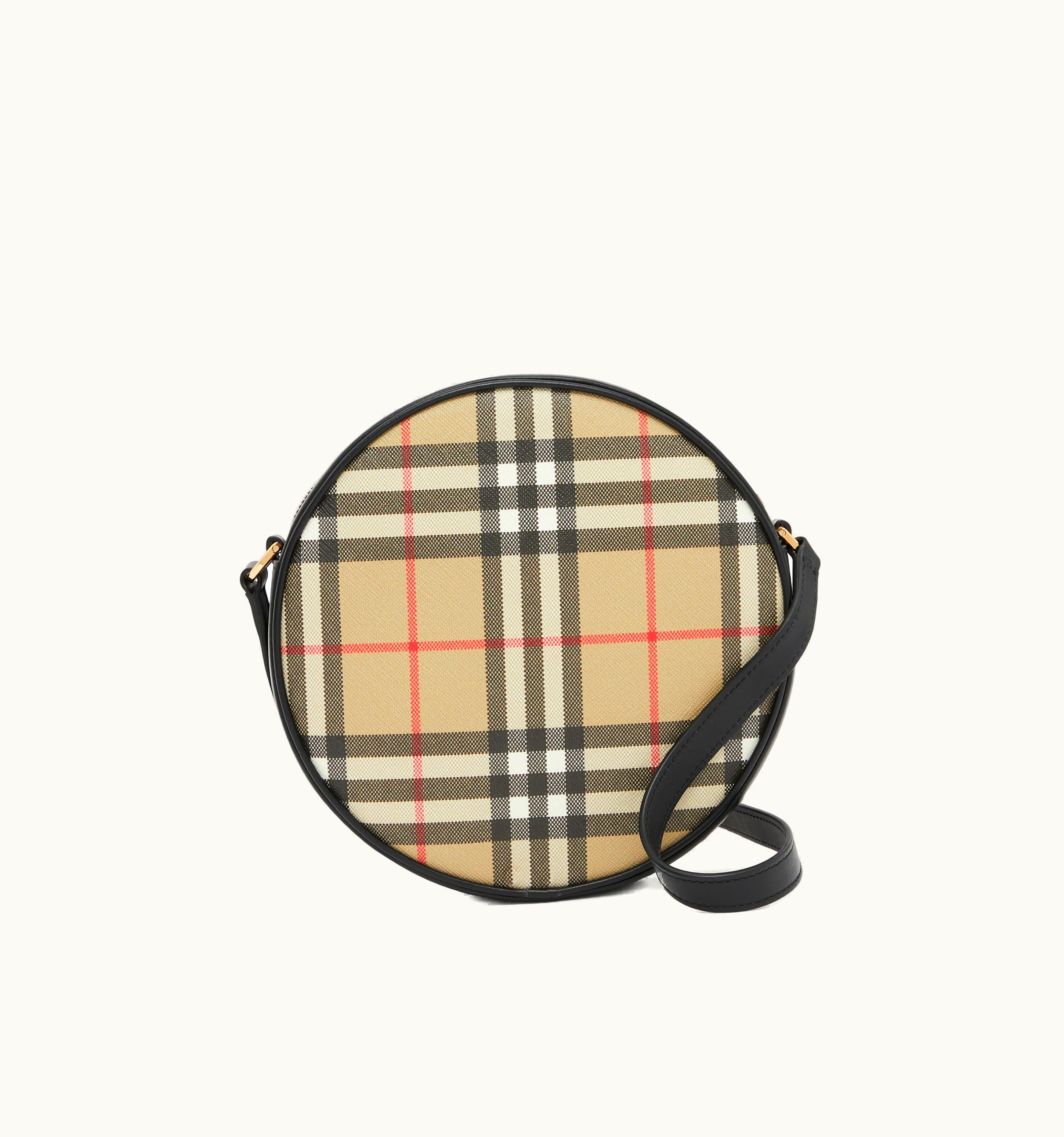 Burberry Burberry Vintage Check And Leather Louise Bag In Archive Beige/Black - Women