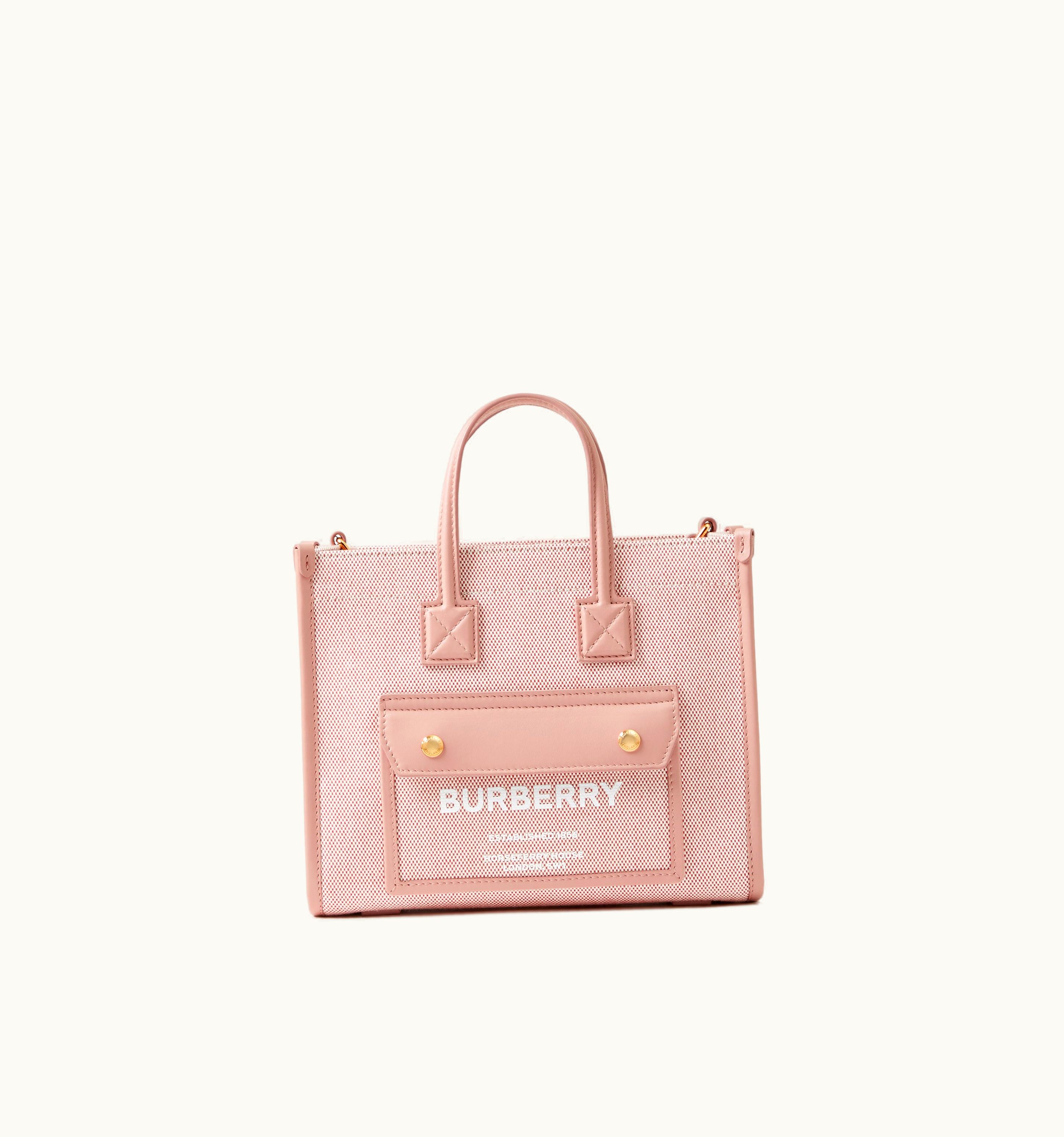 Burberry Burberry Mini Freya Tote In Bright Red/Dusky Pink - Women UZ0140212