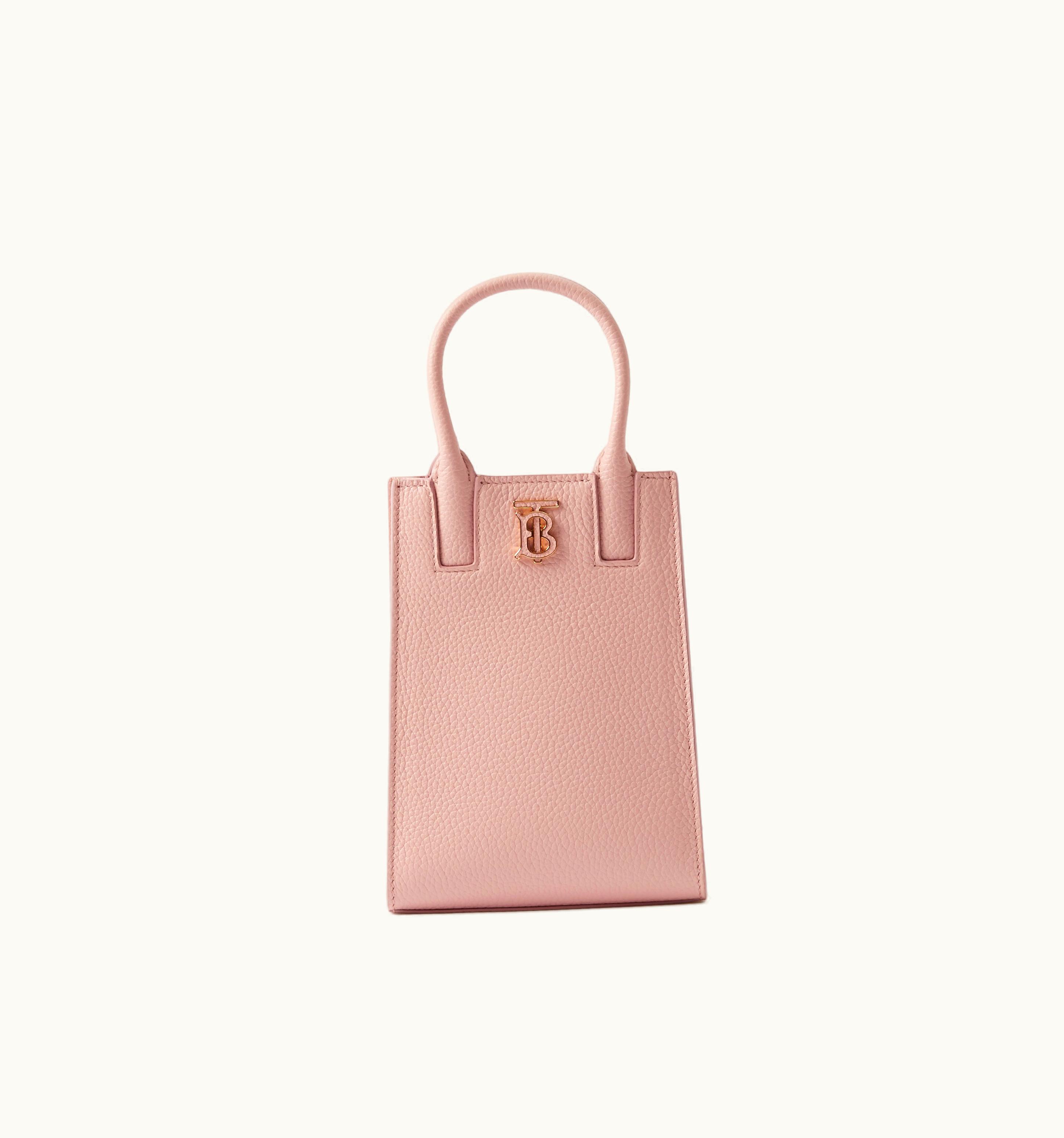 Burberry Burberry Grainy Leather Micro Frances Tote In Dusky Pink - Women