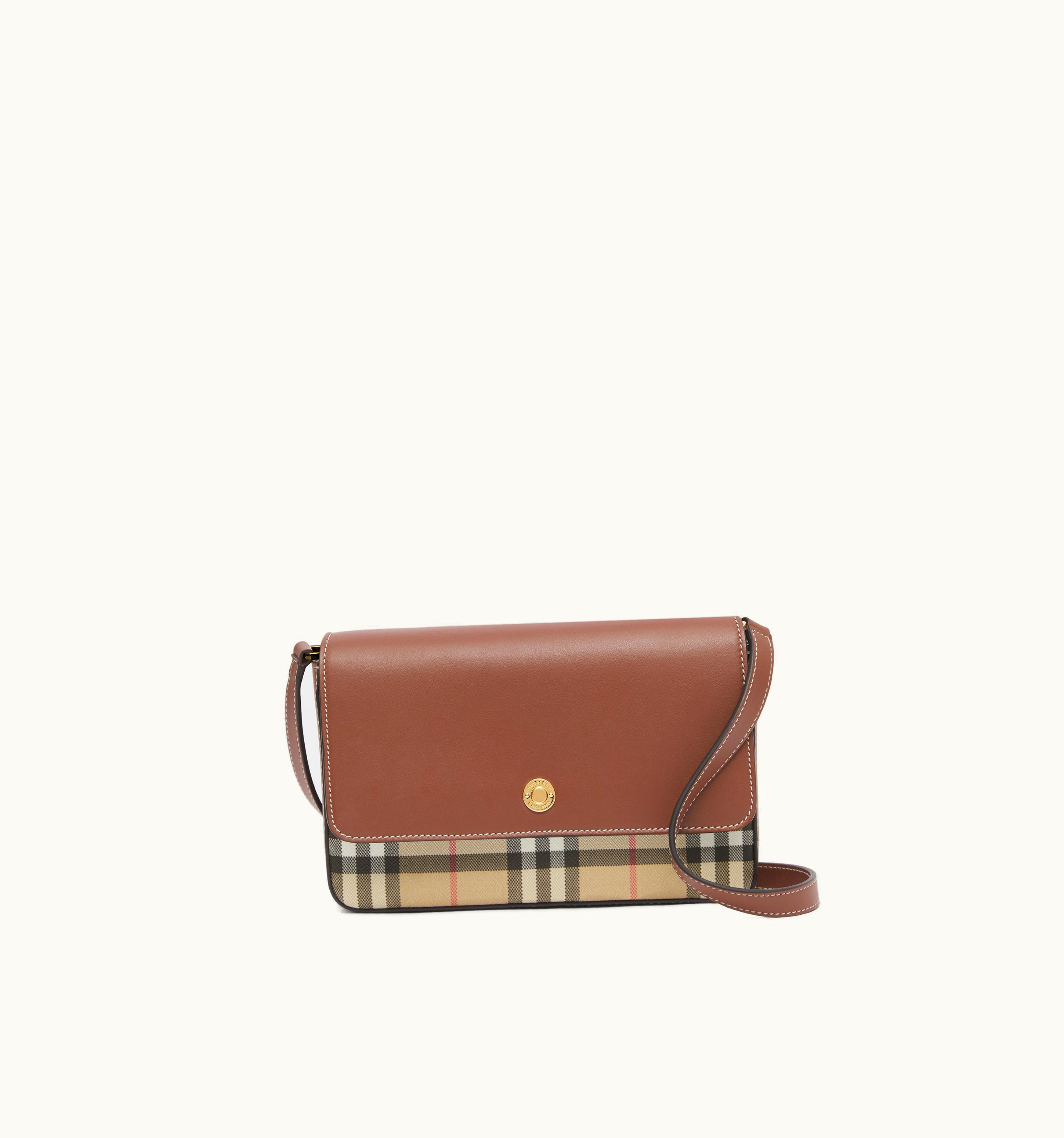 Burberry Burberry Check And Leather Hampshire Bag In Archive Beige/Tan - Women