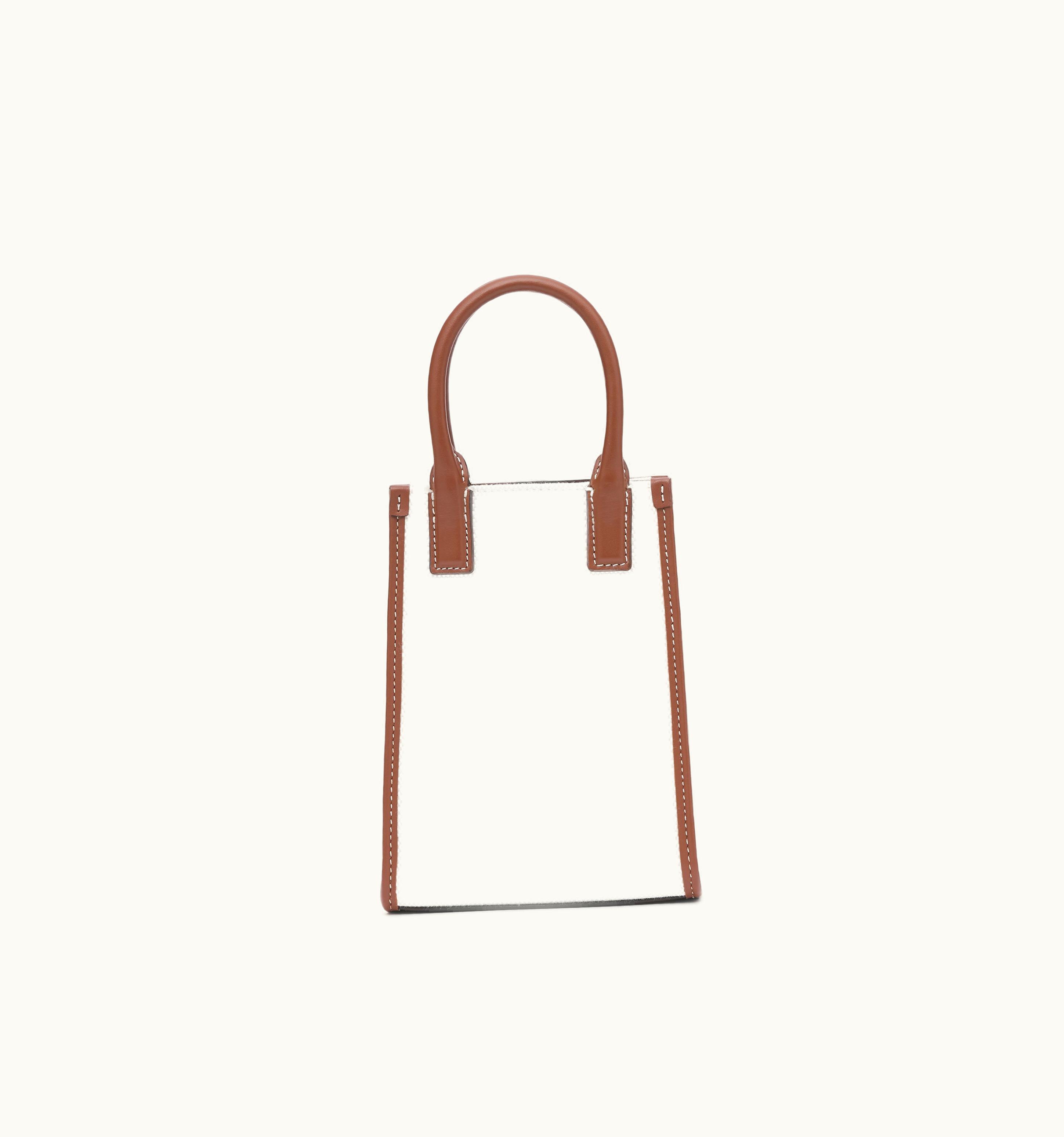 Burberry Burberry Canvas And Leather Micro Frances Tote In Ecru/Tan - Women