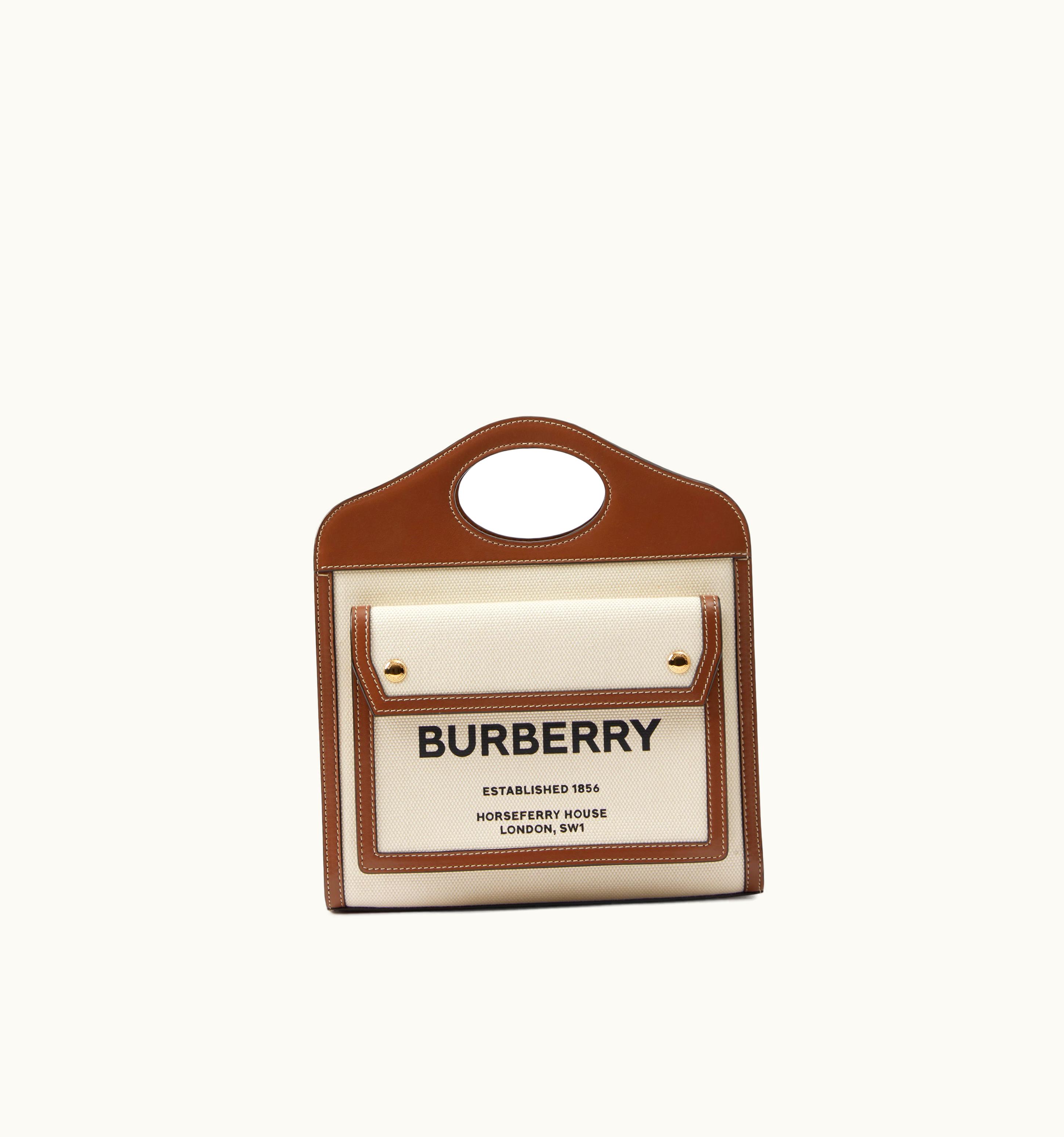 Burberry Burberry Mini Pocket Bag In Natural/Malt Brown - Women UZ0140331