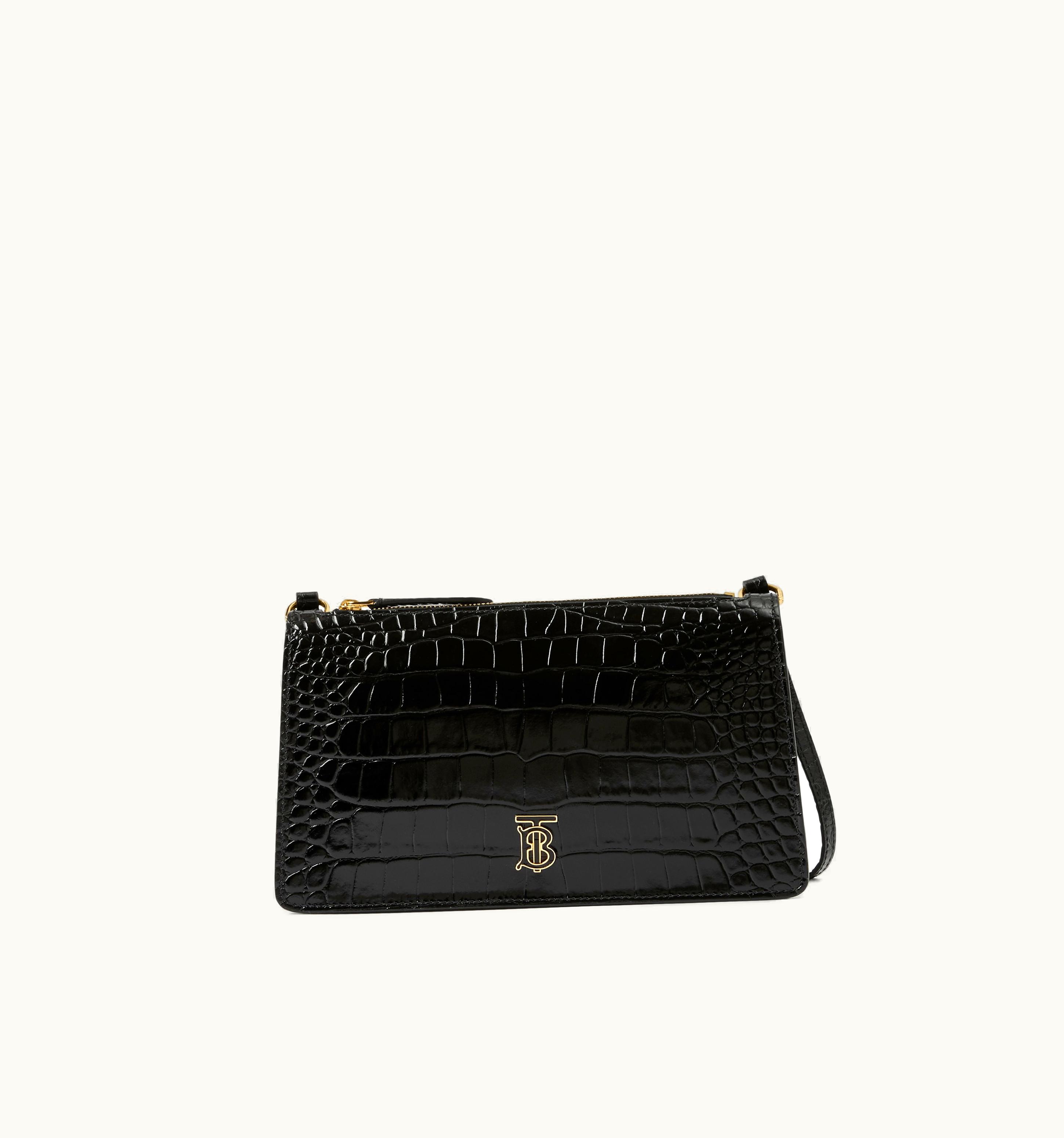 Burberry Burberry Mini Tb Shoulder Pouch In Black - Women UZ0140366