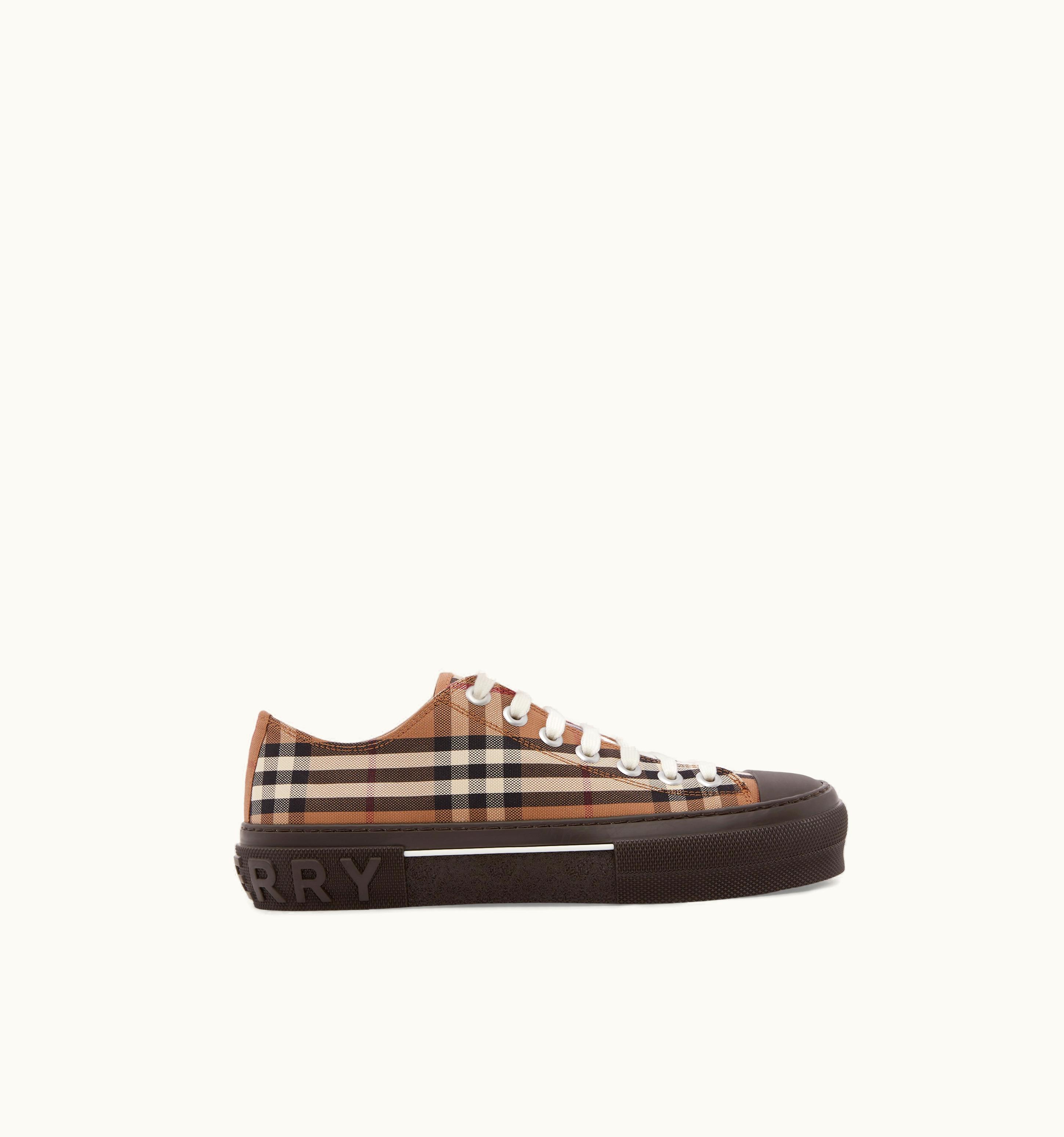 Burberry Burberry Vintage Check Cotton Sneakers In Birch Brown - Women