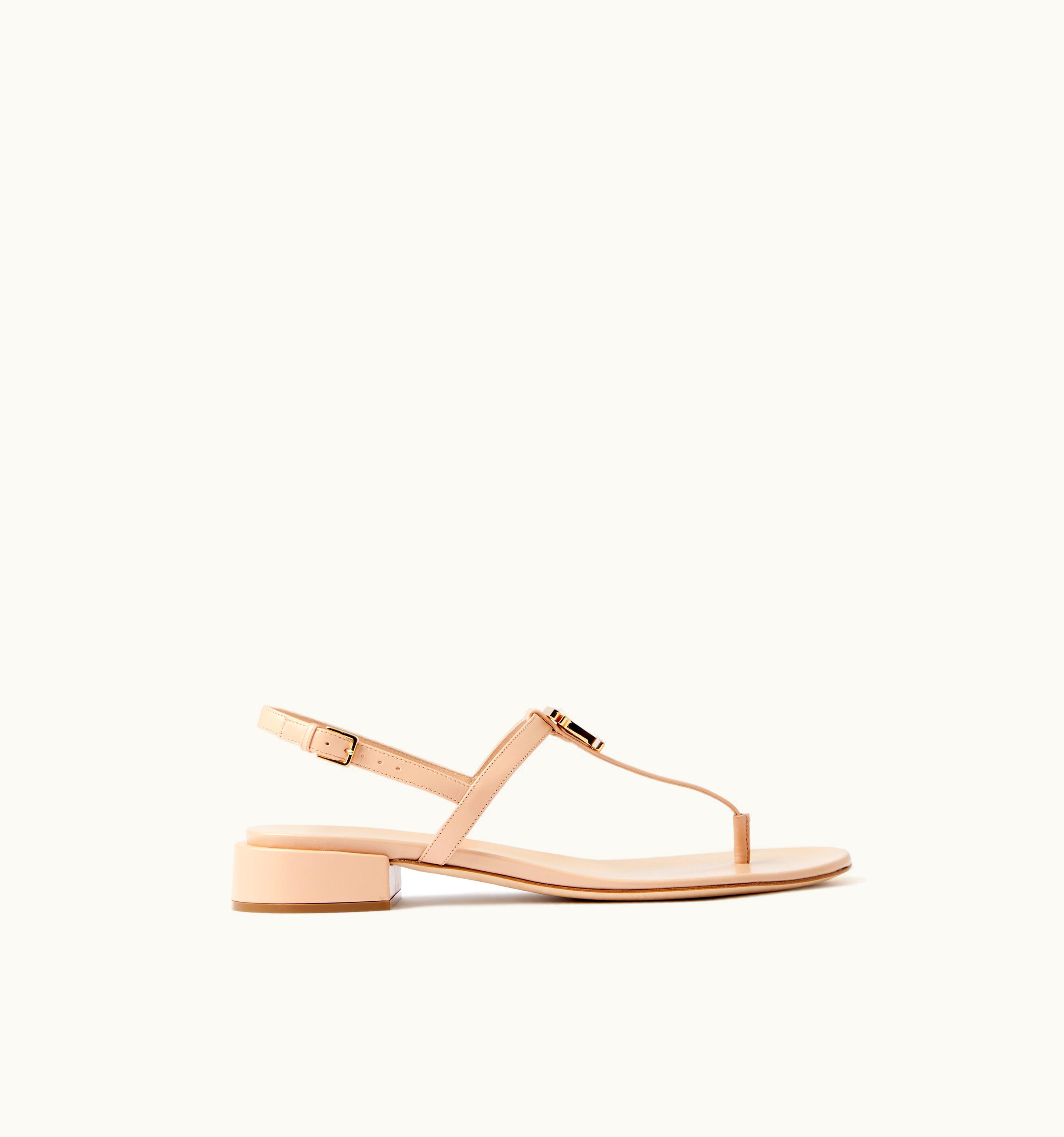 Burberry Burberry Monogram Motif Leather Sandals In Pale Nude - Women UZ0140404