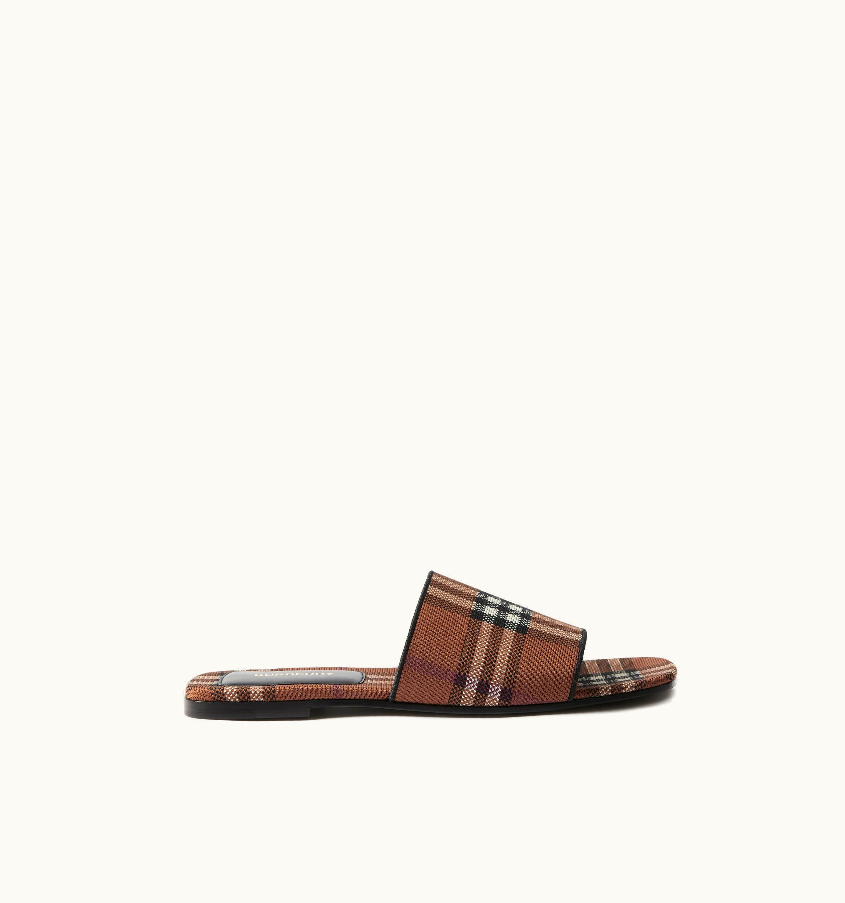 Burberry Burberry Check Mules In Dark Birch Brown - Women UZ0140407