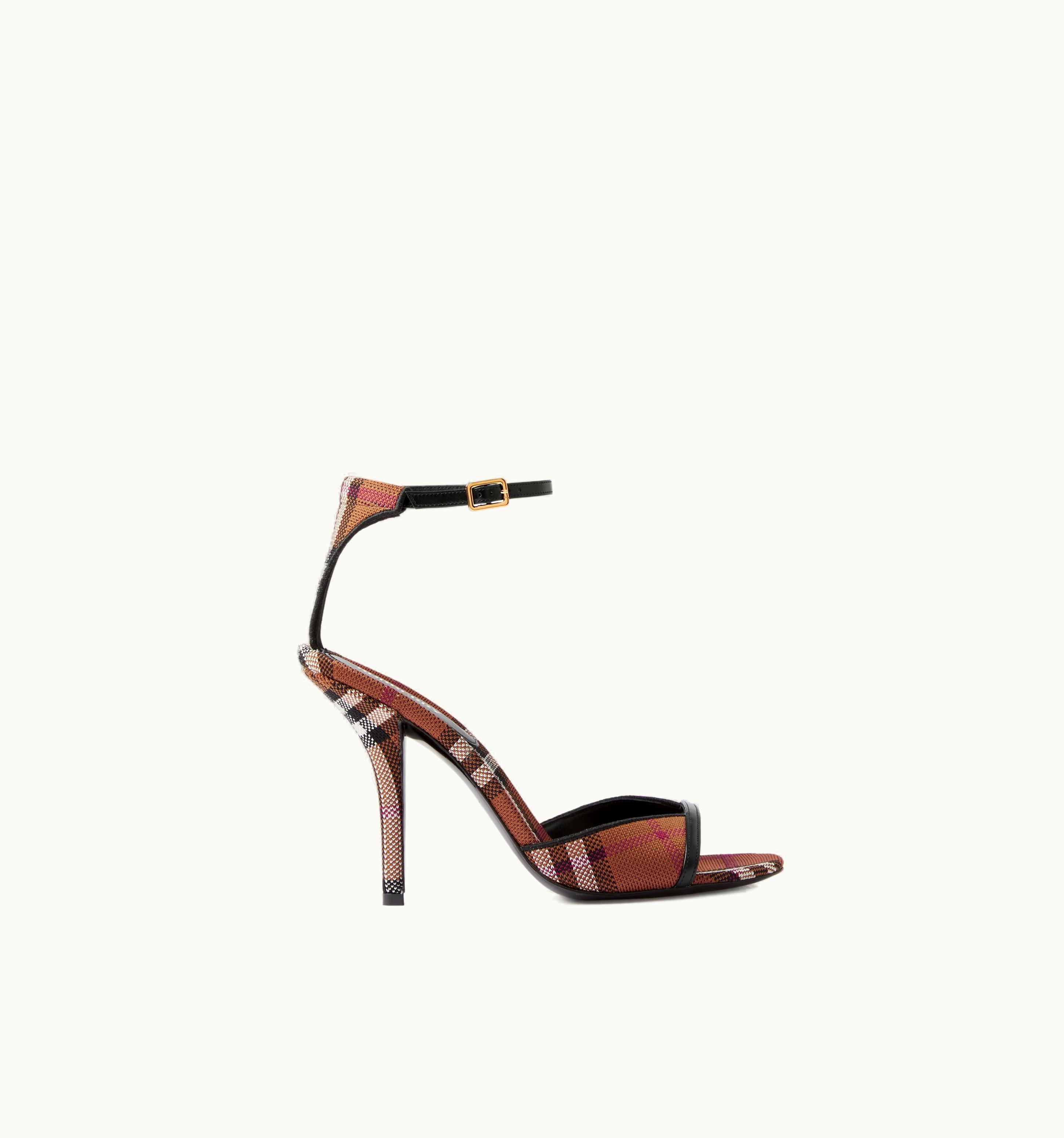 Burberry Burberry Check Stiletto-Heel Sandals In Dark Birch Brown - Women UZ0140408