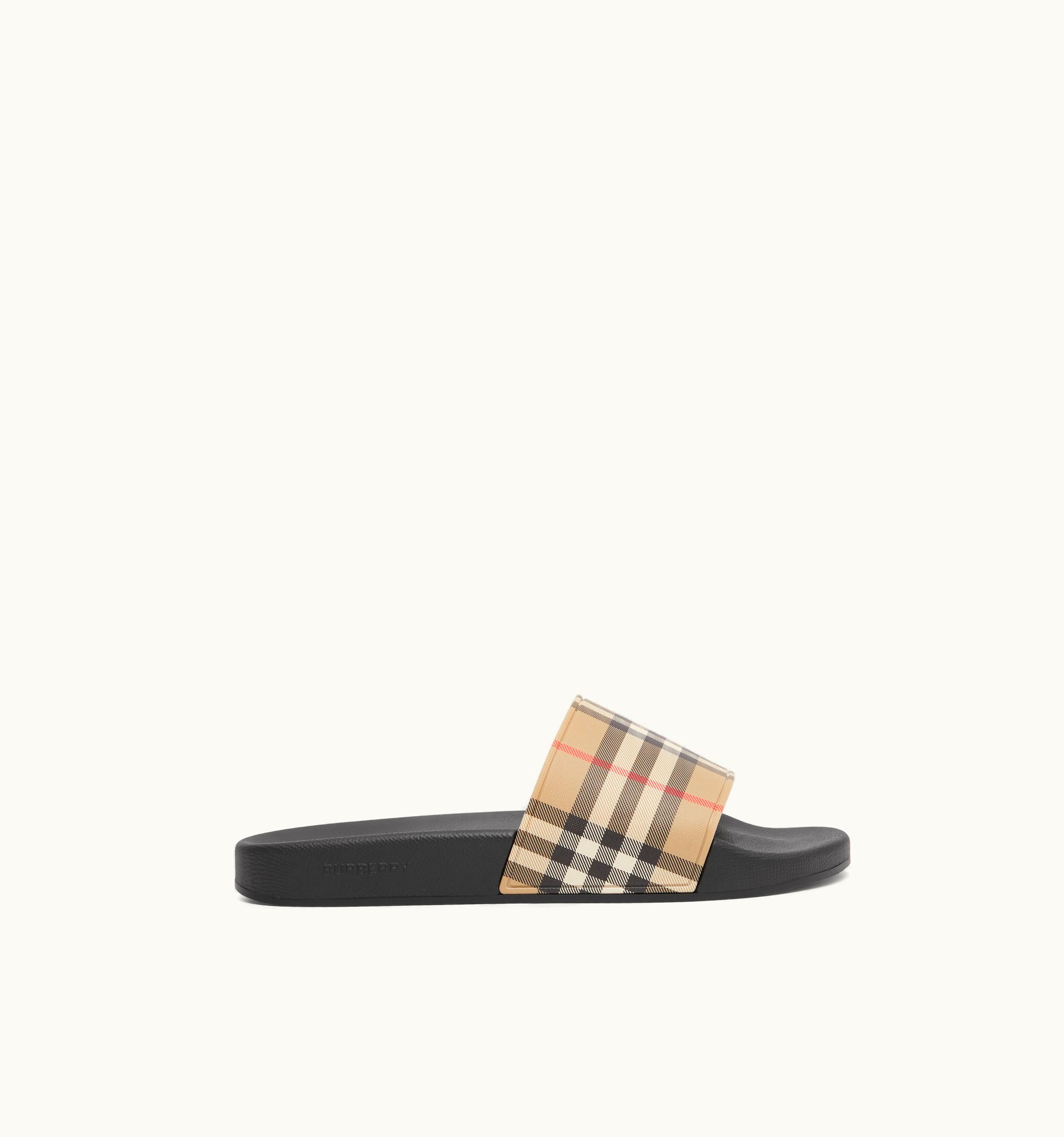 Burberry Burberry Vintage Check Slides In Archive Beige - Women UZ0140412