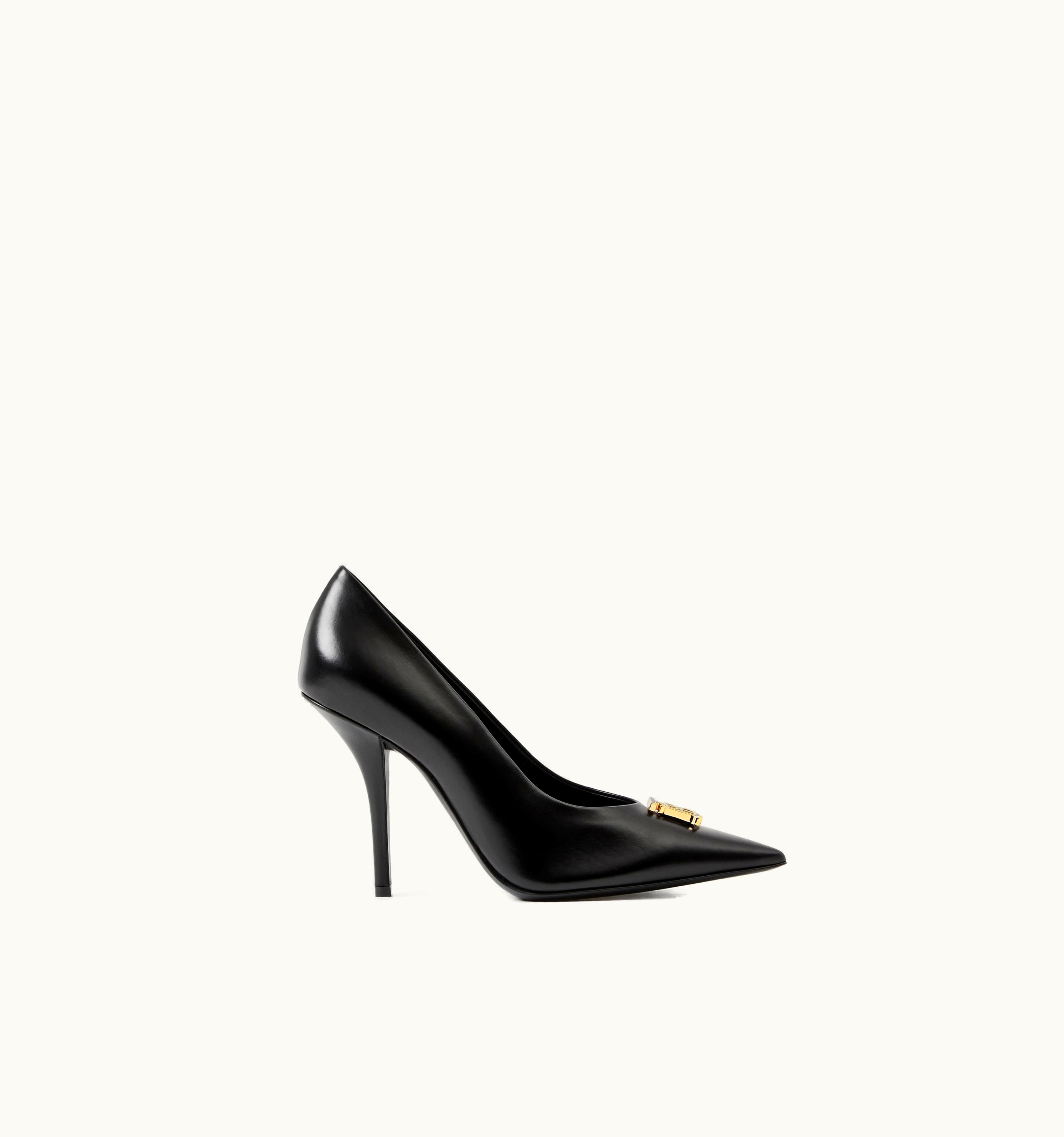 Burberry Burberry Monogram Motif Leather Point-Toe Pumps In Black - Women UZ0140421