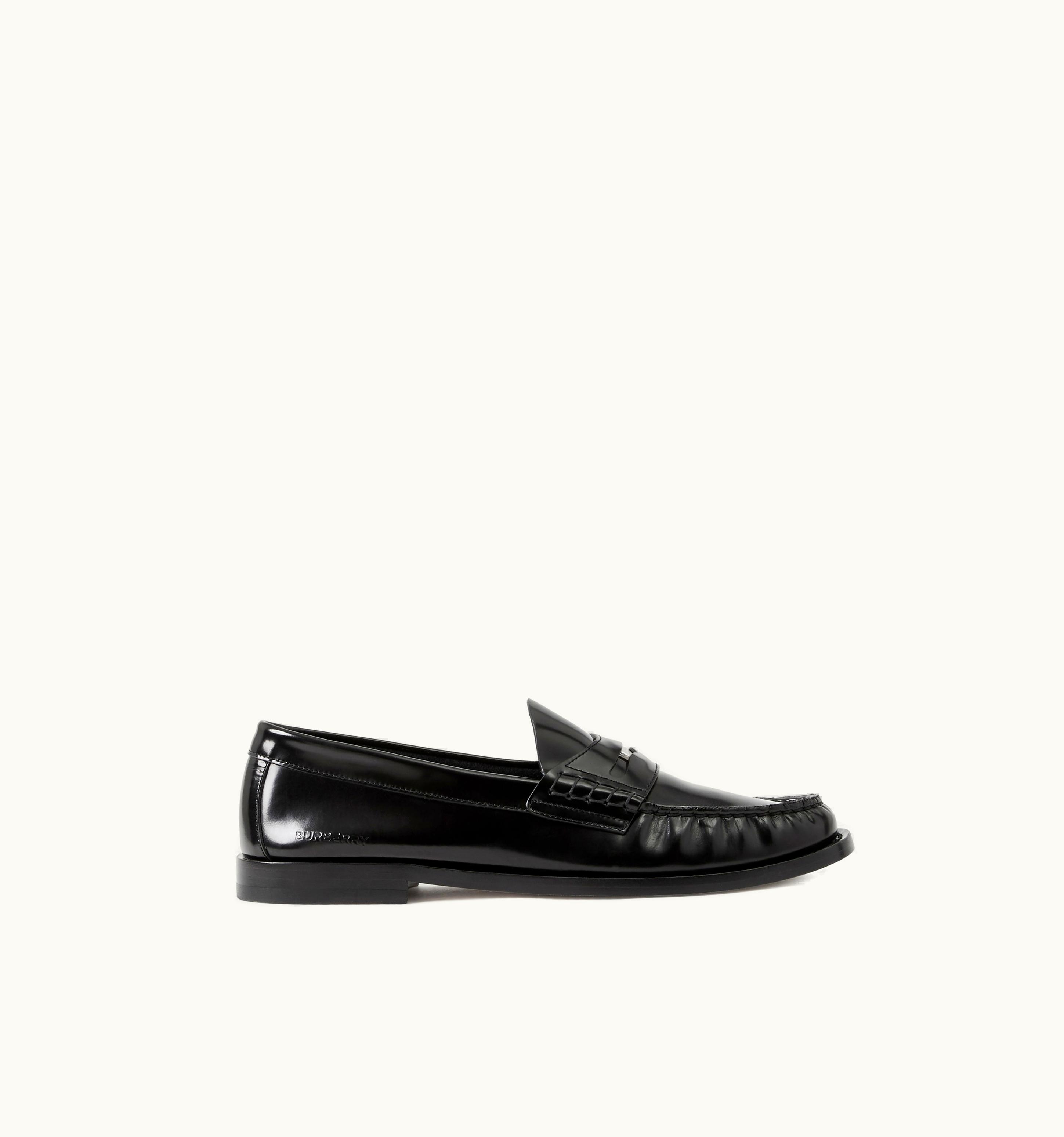 Burberry Burberry Coin Detail Leather Penny Loafers In Black - Women UZ0140437