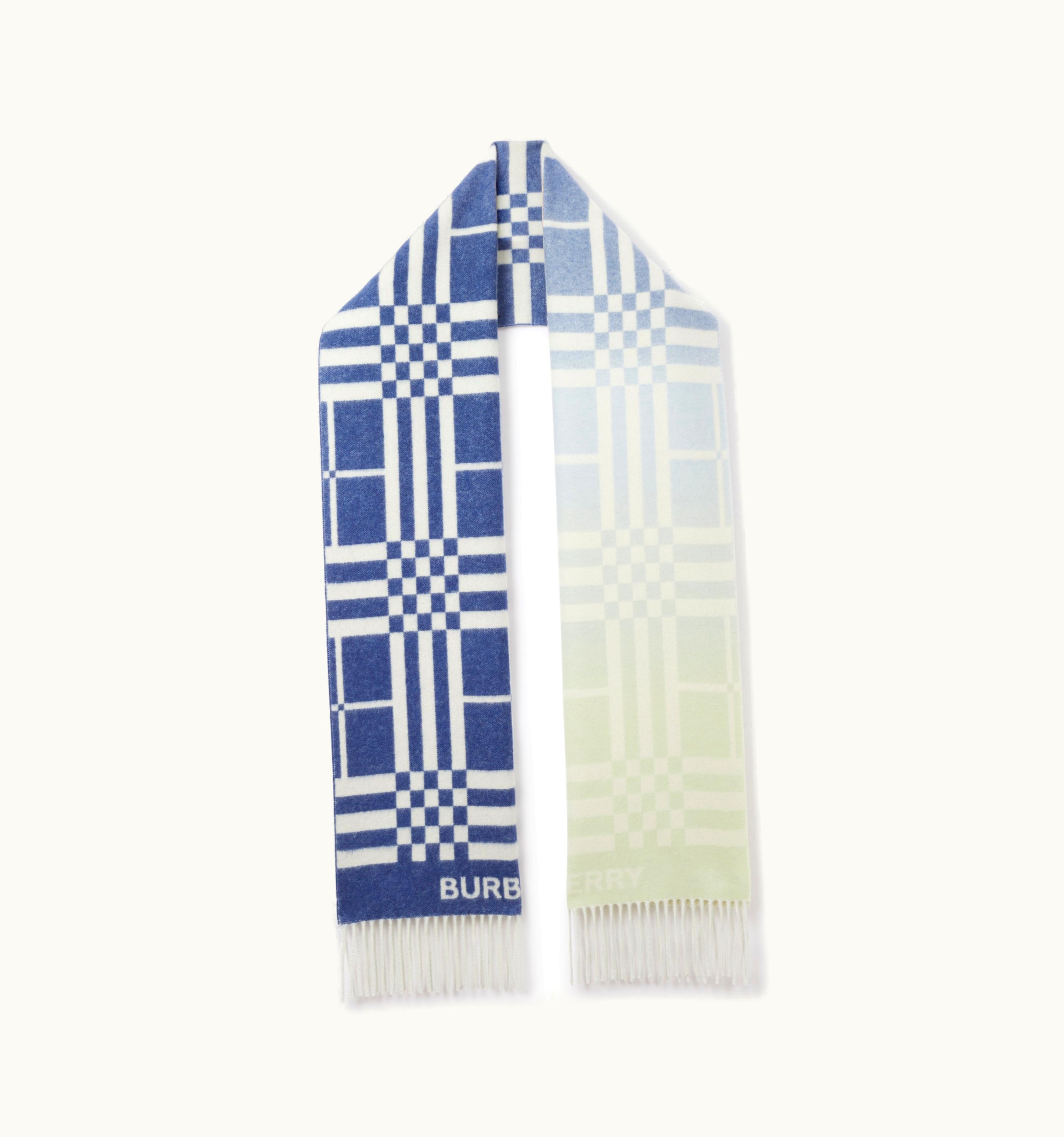 Burberry Burberry Ombré Check Cashmere Jacquard Scarf In Blue UZ0140478